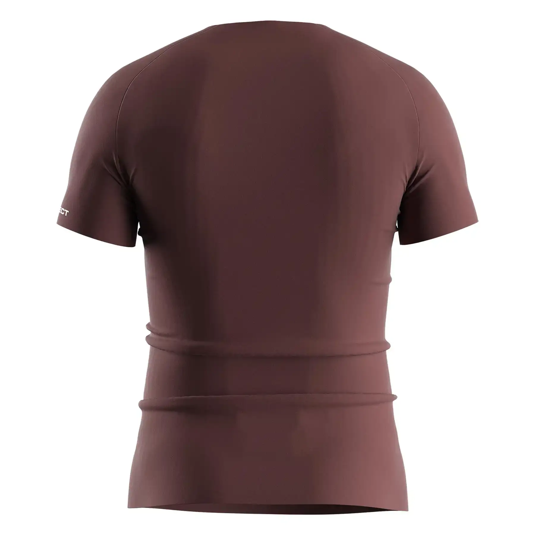 The Back View of Brown Men's Seamless Compression Tee - Style 2