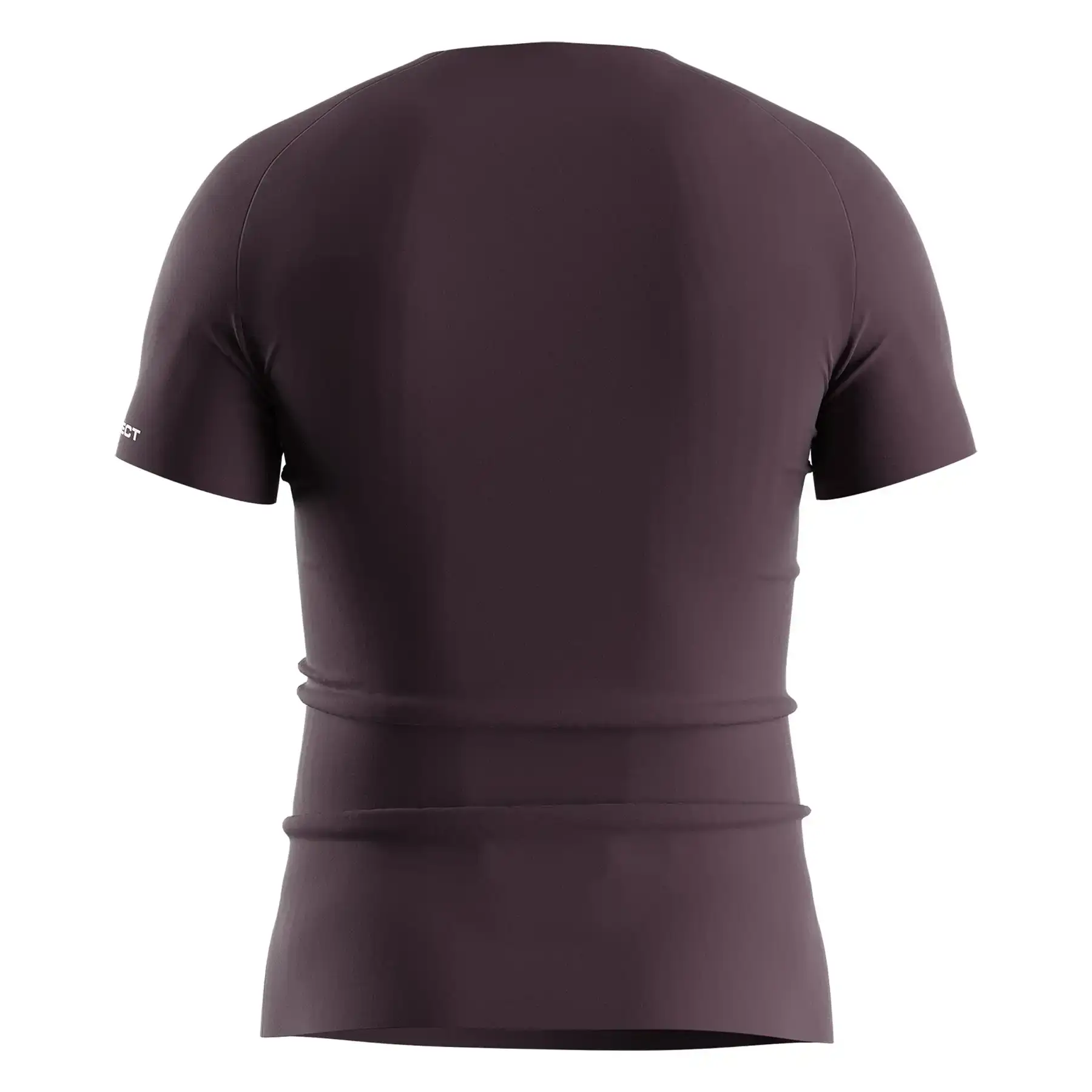 The Back View of Brown Men's Seamless Compression Tee - Style 3