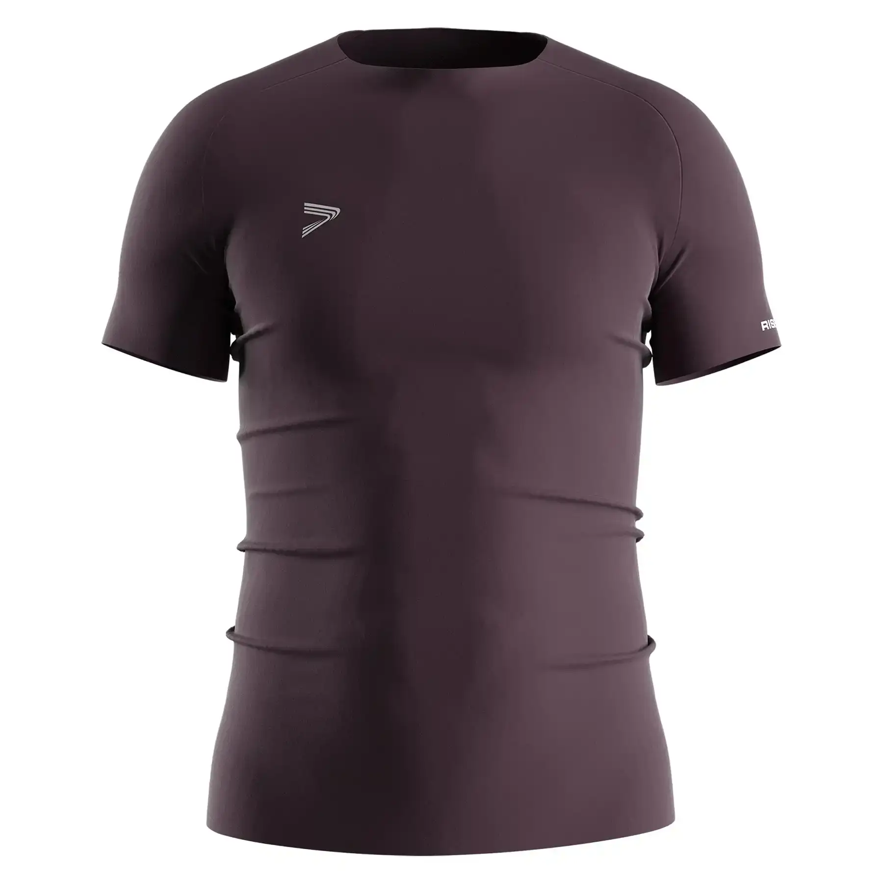 The Front View of Brown Men's Seamless Compression Tee - Style 3