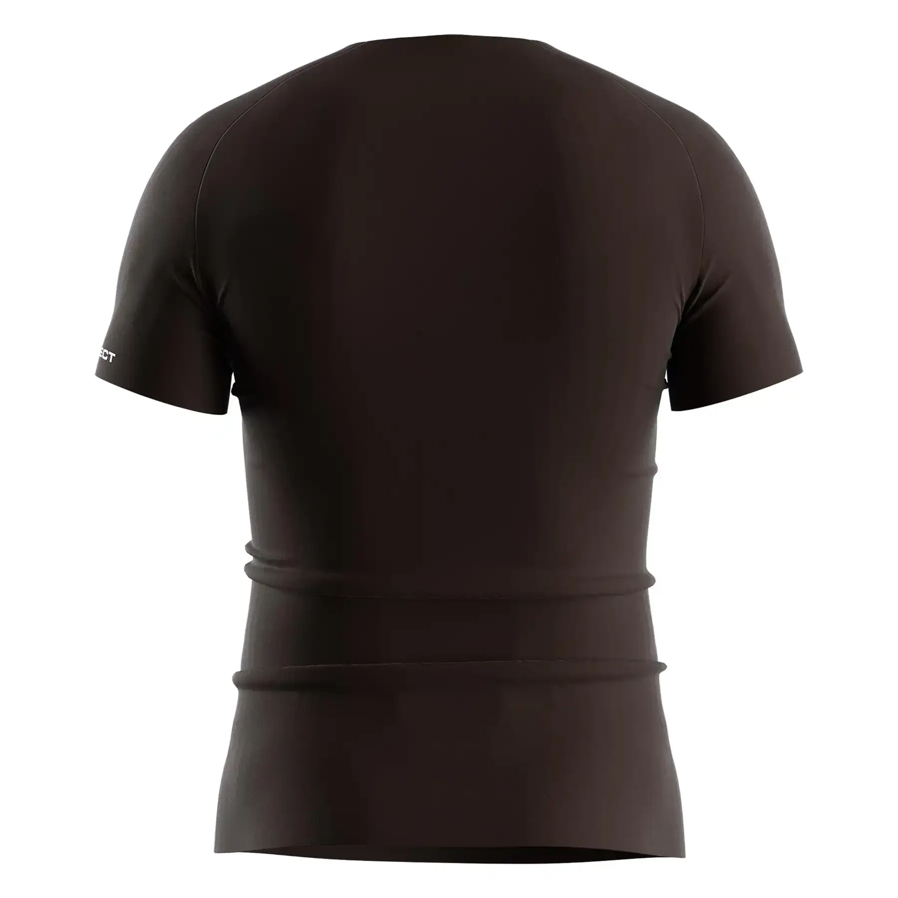 The Back View of Brown Men's Seamless Compression Tee - Style 5