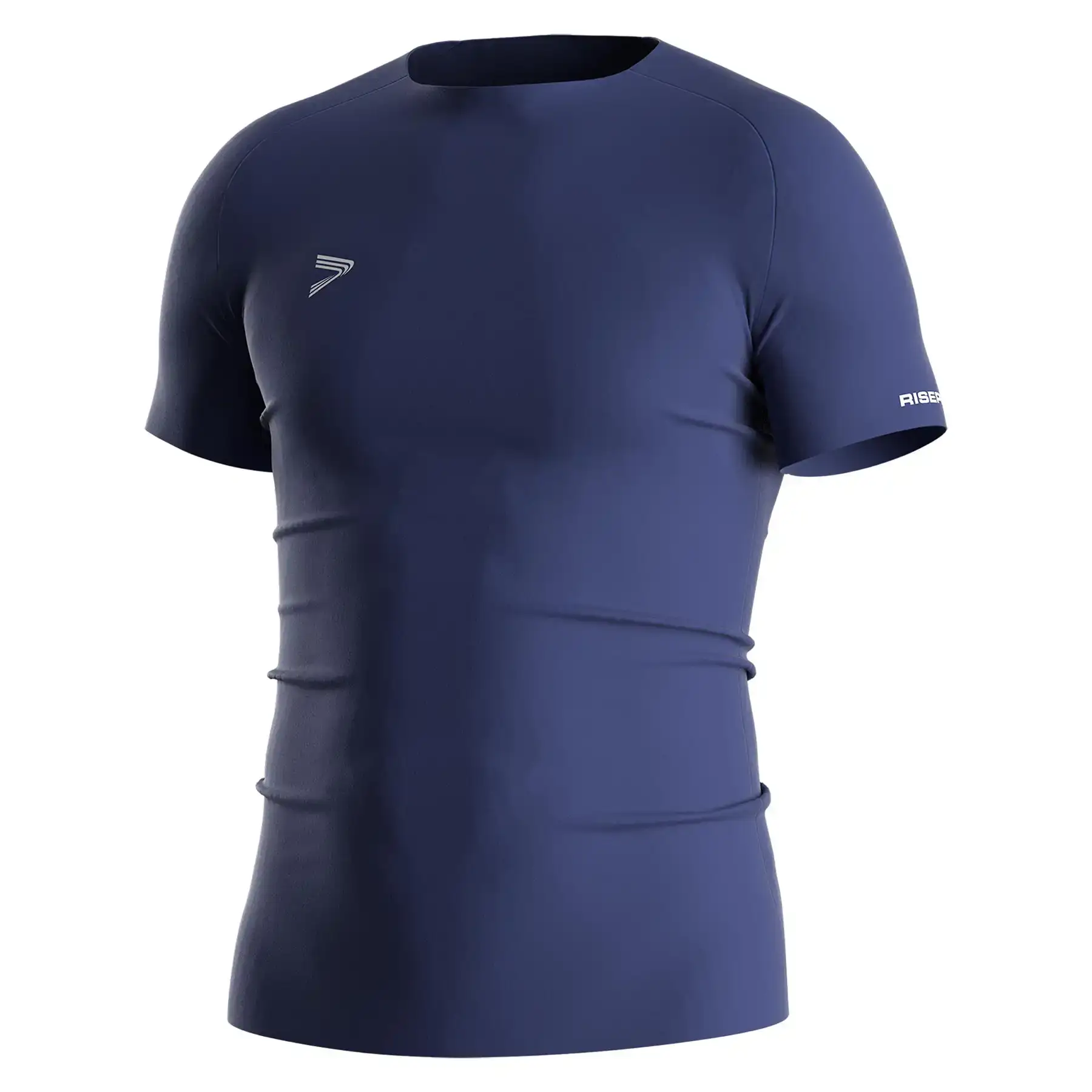 The Front View of Purple Seamless Heat‑Bonded Men's Compression Tee - Style 1
