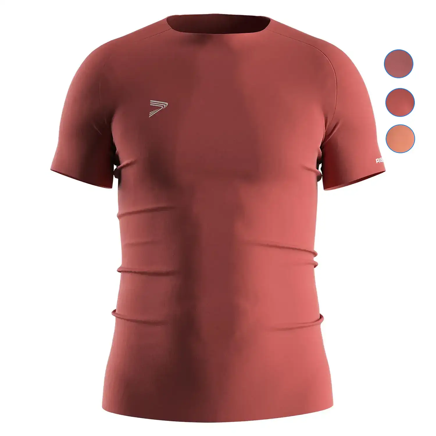 
                Rust Seamless Heat‑Bonded Men's Compression Tee OEM Factory
