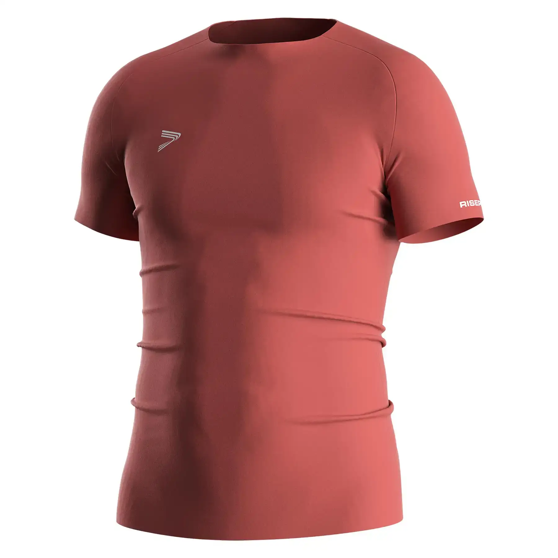 The Front View of Rust Seamless Heat‑Bonded Men's Compression Tee - Style 1