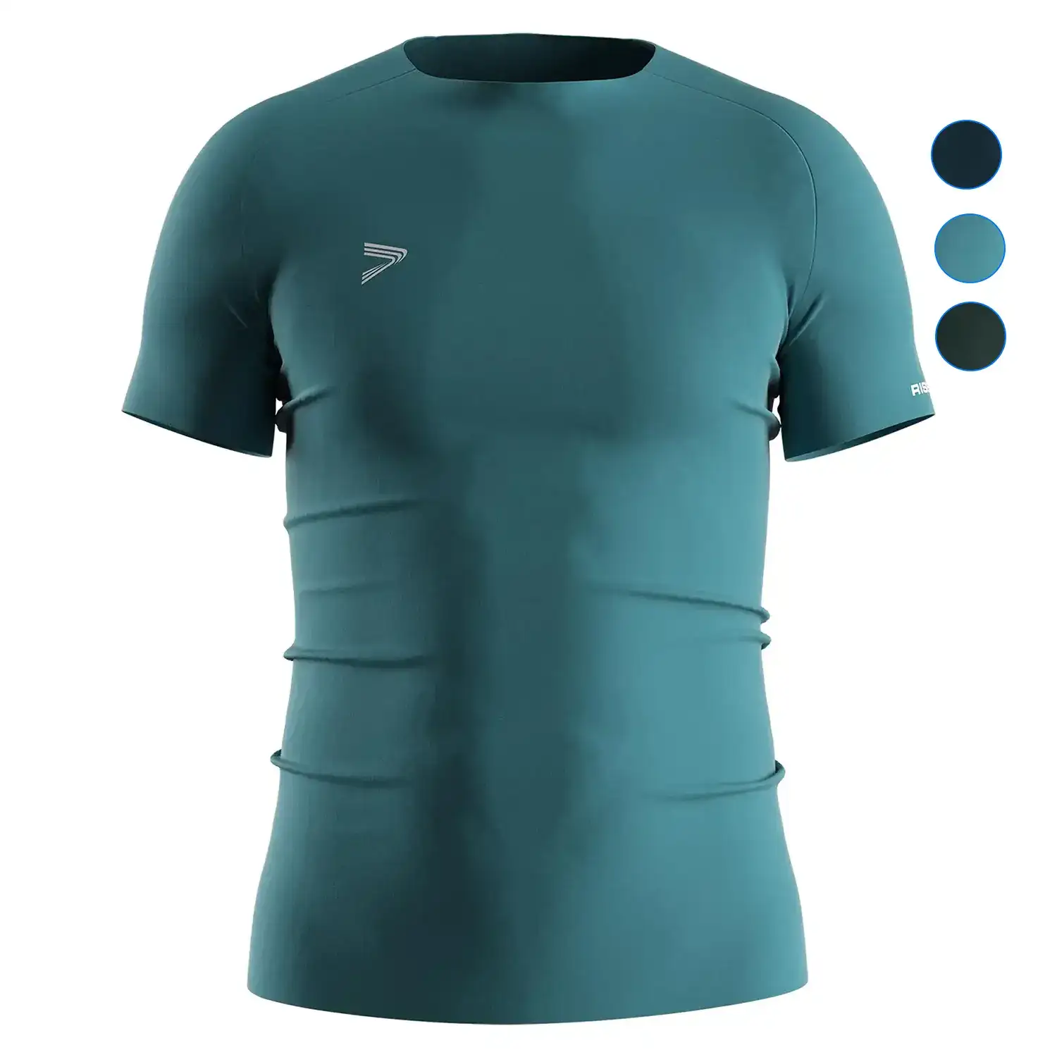 
                Teal Men's Seamless Compression Tee OEM ODM Custom Wholesale