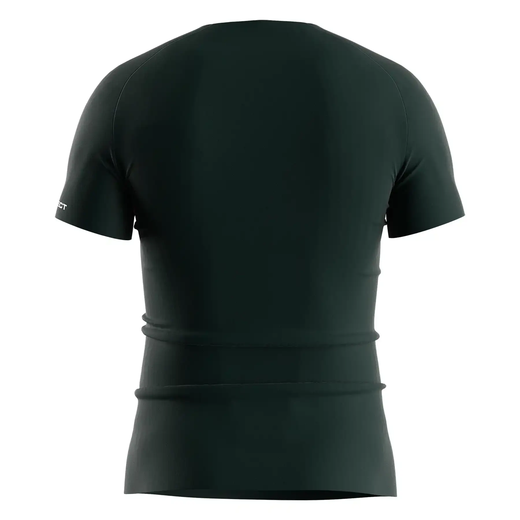 The Back View of Teal Men's Seamless Compression Tee - Style 3