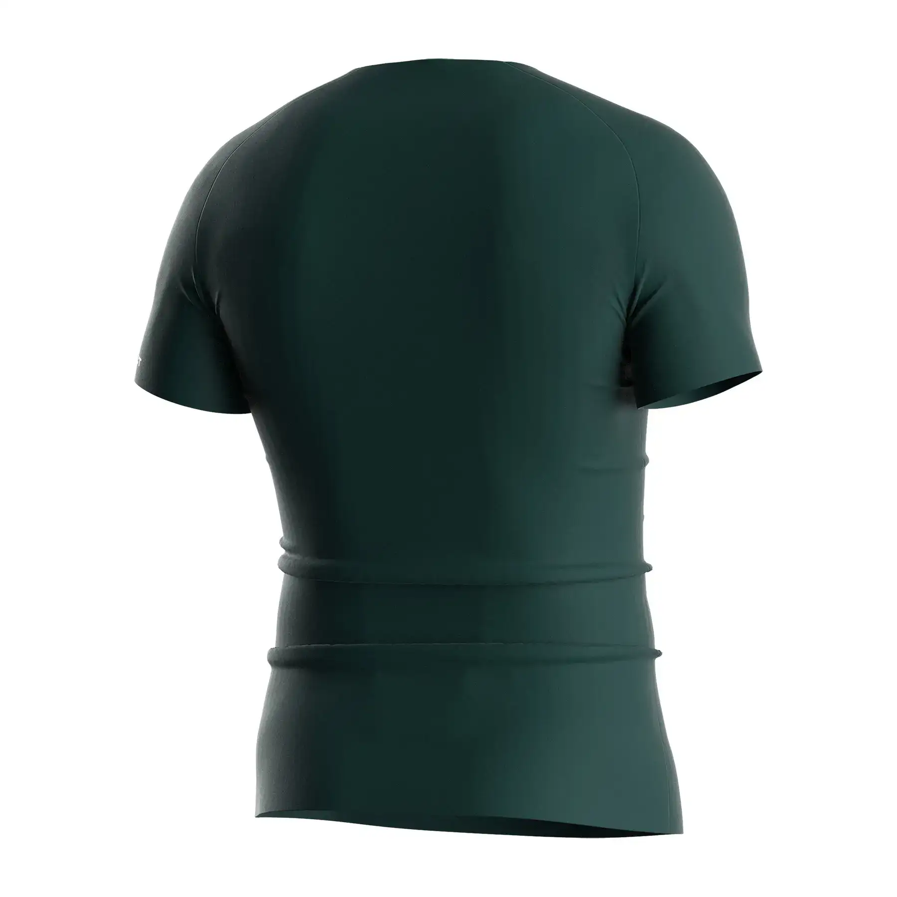 The Right Back View of Aqua Green Athletic Compression Shirts Heat-Bonded Seamless Tech