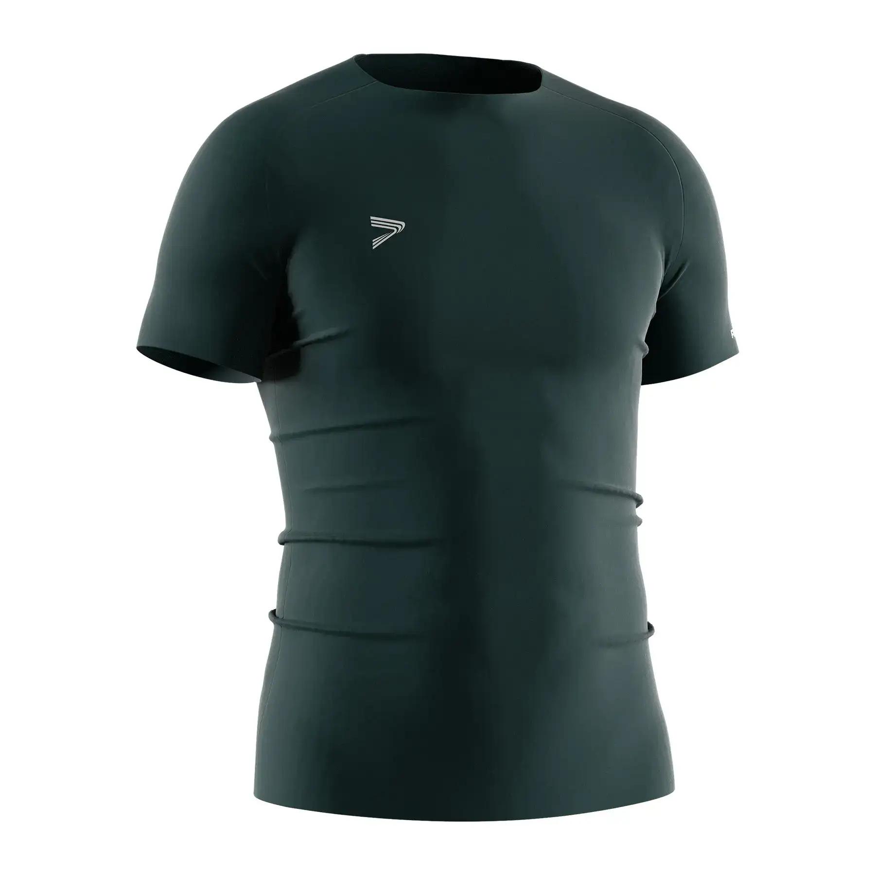 The Right Front View of Aqua Green Athletic Compression Shirts Heat-Bonded Seamless Tech