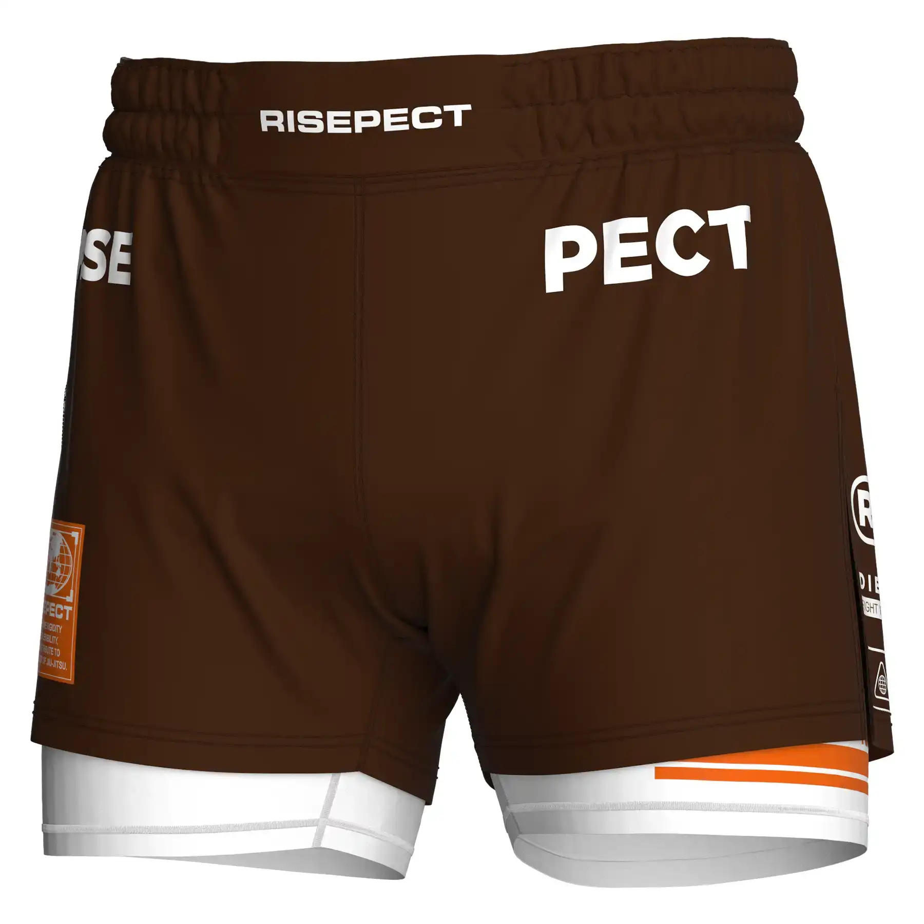 The Front View of Custom Supplier Men's MMA 2in1 High-Slit Hybrid Shorts Wholesale Bulk - Style 1