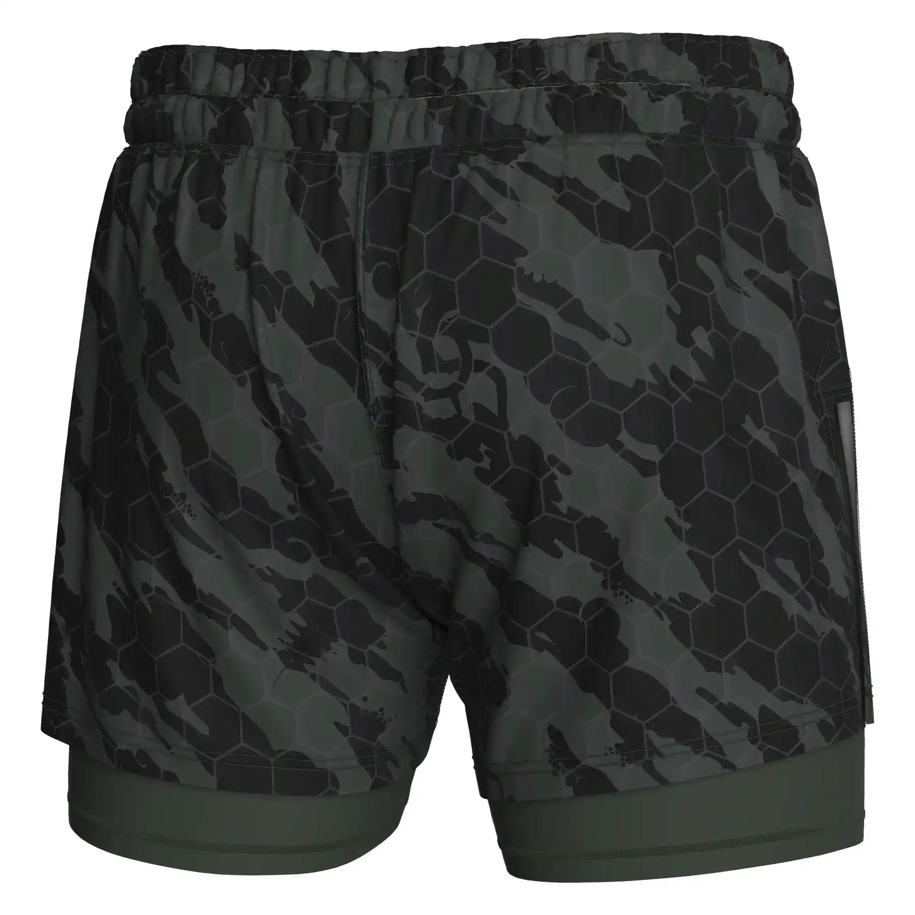 The Back View of Men's Gym MMA High-Slit 2-in-1 Hybrid Shorts Manufacturer - Style 4