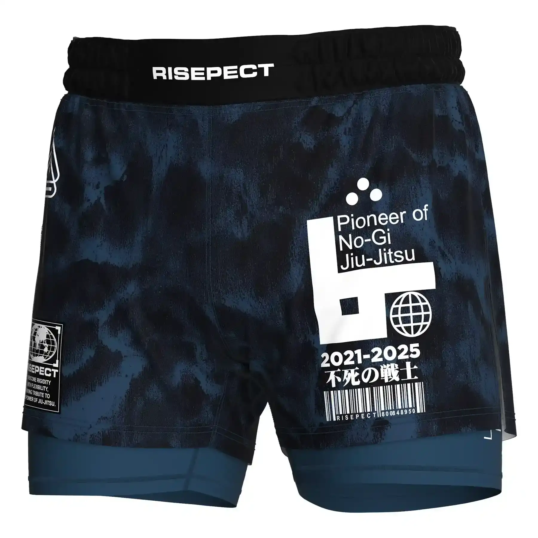 The Front View of Men's Gym MMA High-Slit 2-in-1 Hybrid Shorts Manufacturer - Style 5