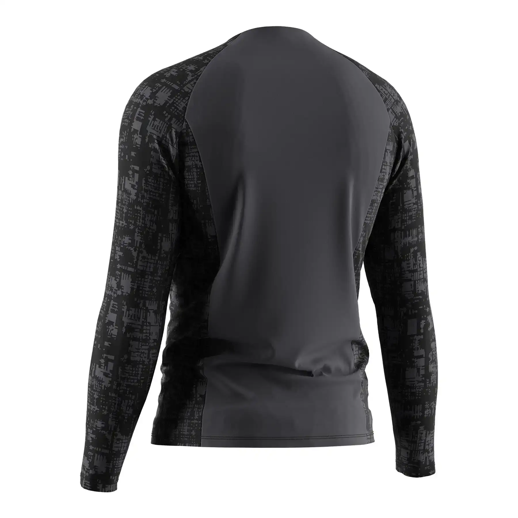 The Back View of Men's Digital Camo Texture 1/4 Zip Performance Activewear Top - Style 1