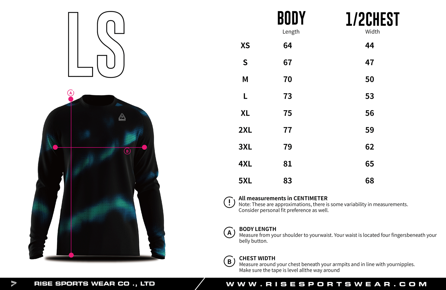Use our men's sizes chart, or custom your brand sizes chart.