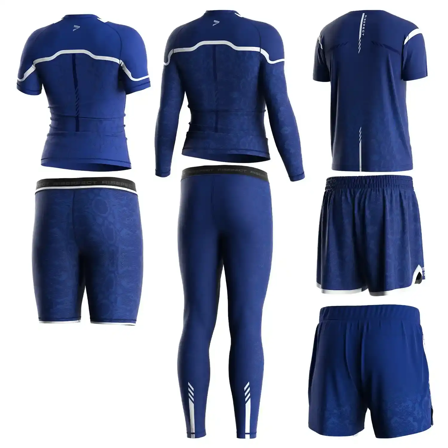 The Royal Blue Wholesale Custom BJJ MMA Gear Bundle Python Print - Back View