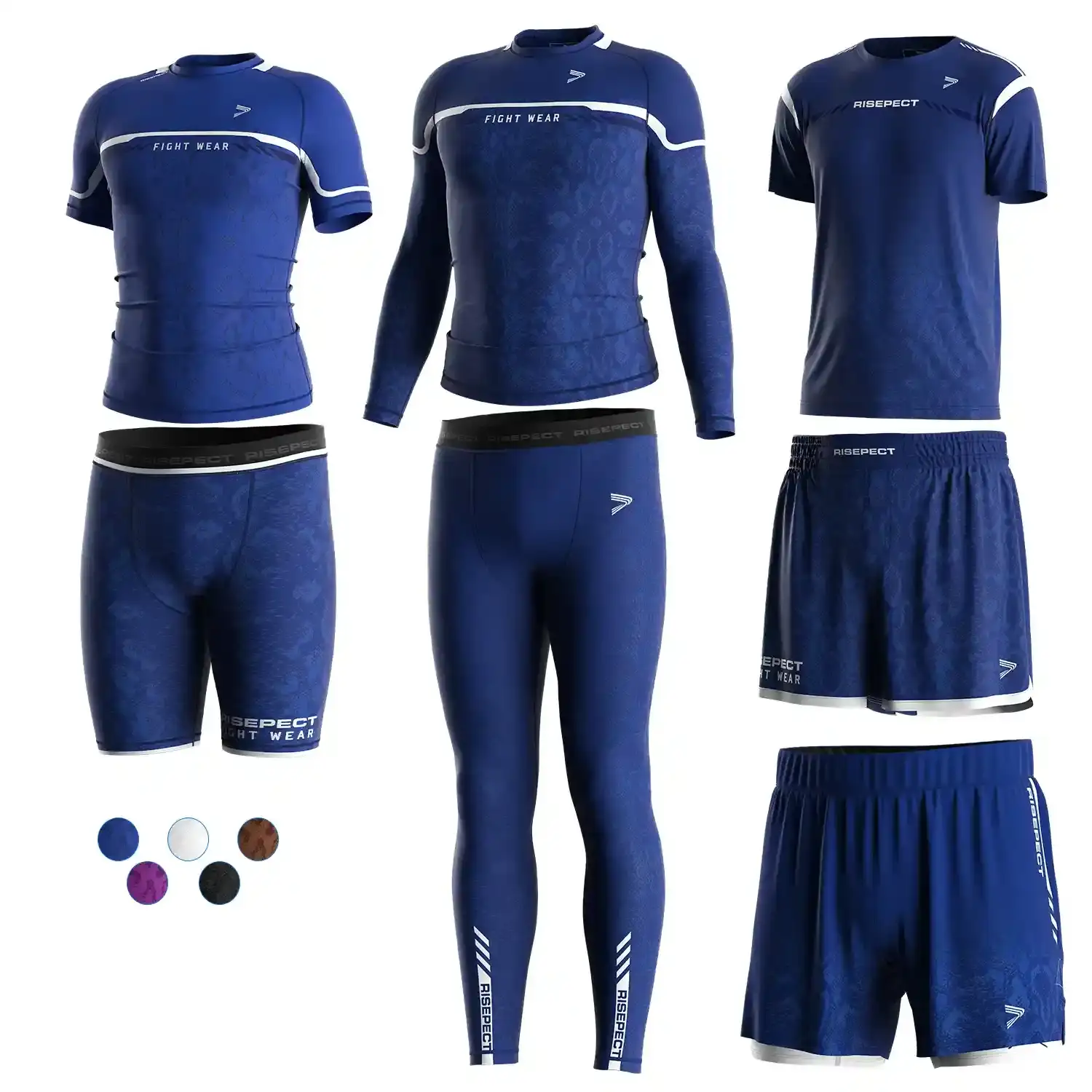 
                Snake Pattern 7-Piece BJJ MMA Training Set T Rashguards Shorts Spats