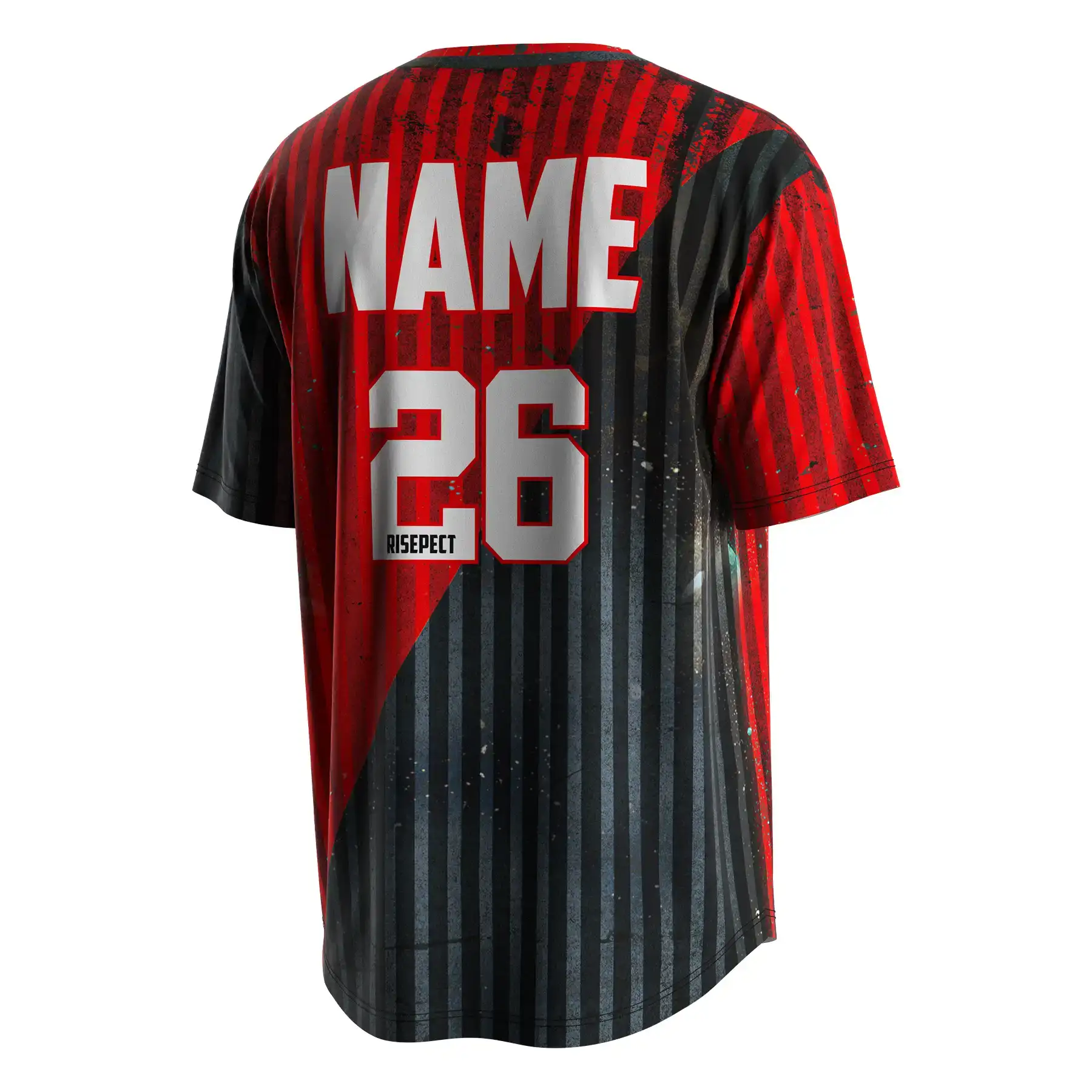 
                 Color Uniform Red And Black Jersey Baseball Shirt Polyester 