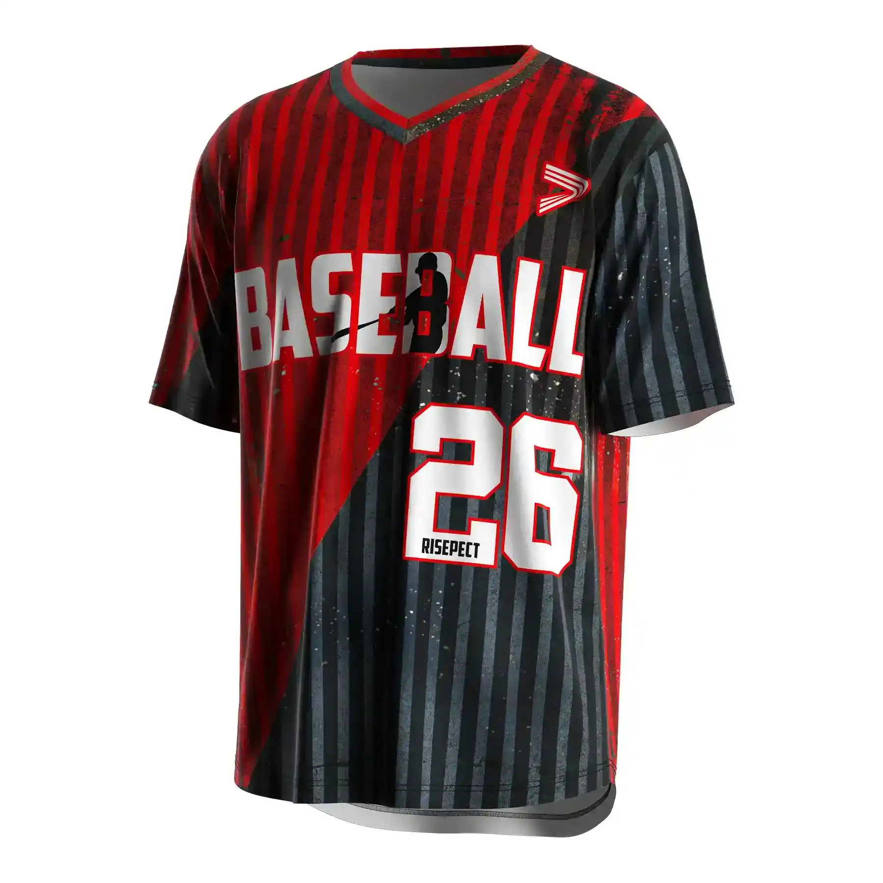 
                 Color Uniform Red And Black Jersey Baseball Shirt Polyester 