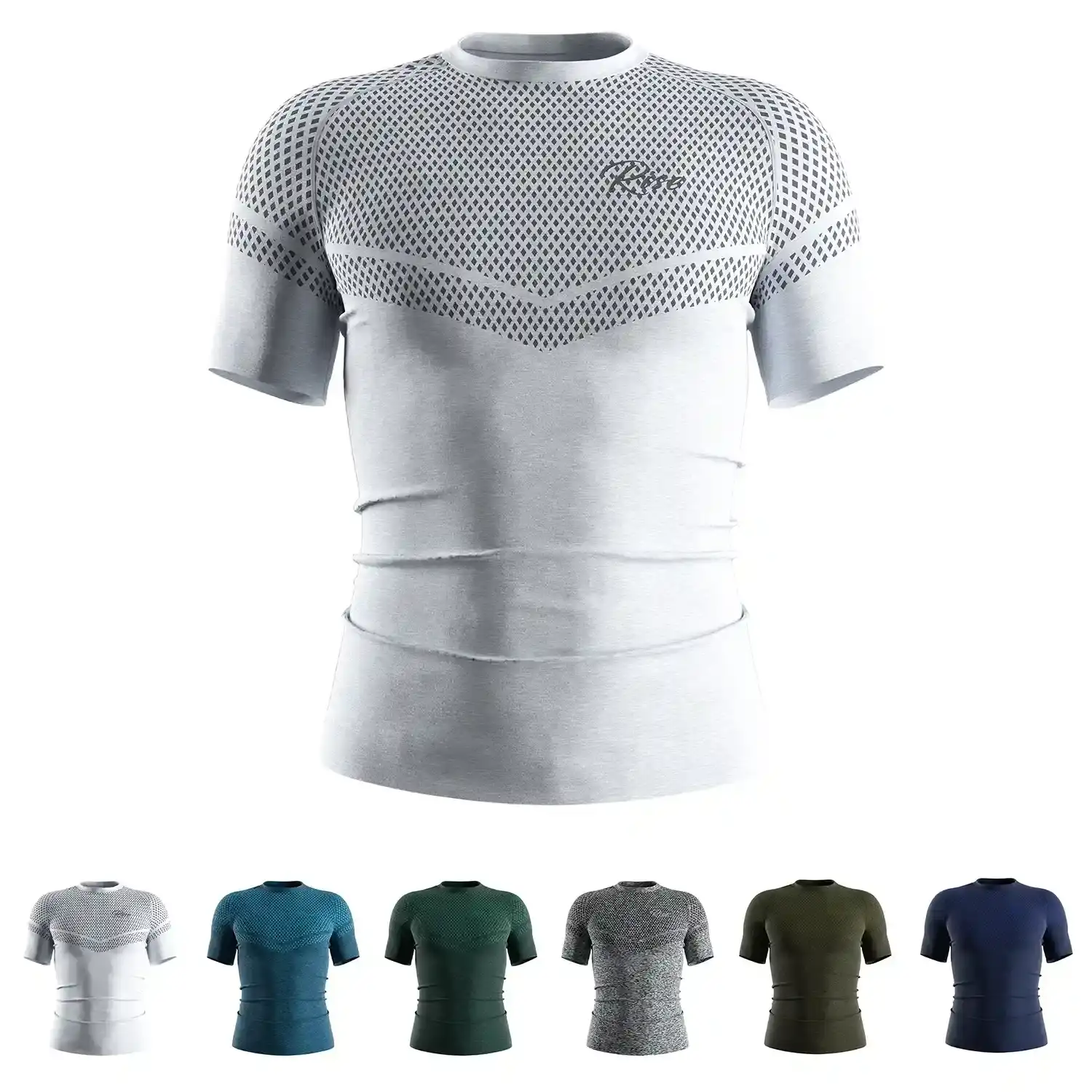 
                Ultrasonic Welded Seamless Knit Short Sleeve Rash Guard Custom Bulk