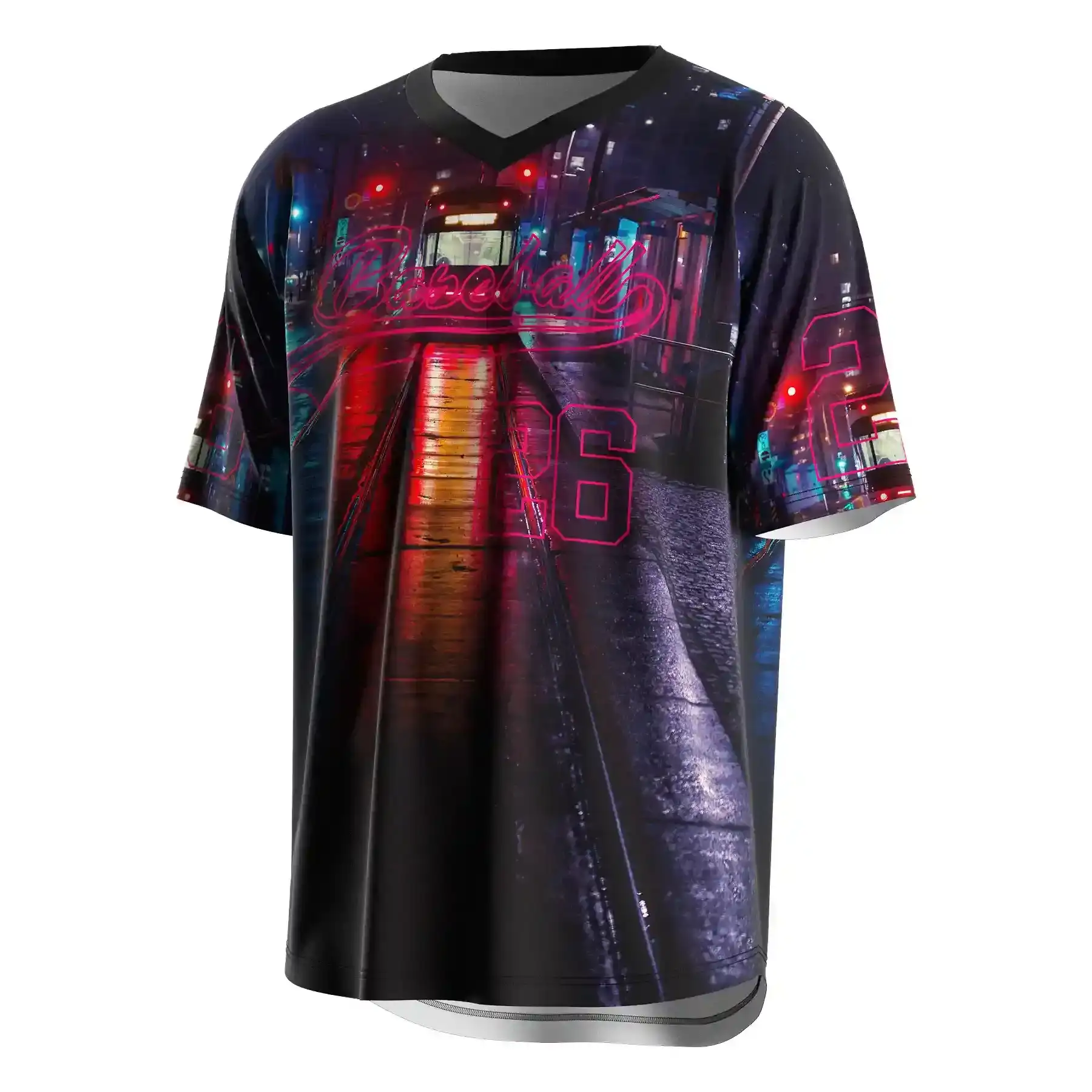 
                 Youth Uniform Magenta Jersey Long Sleeve Baseball Shirt Custom Logo 