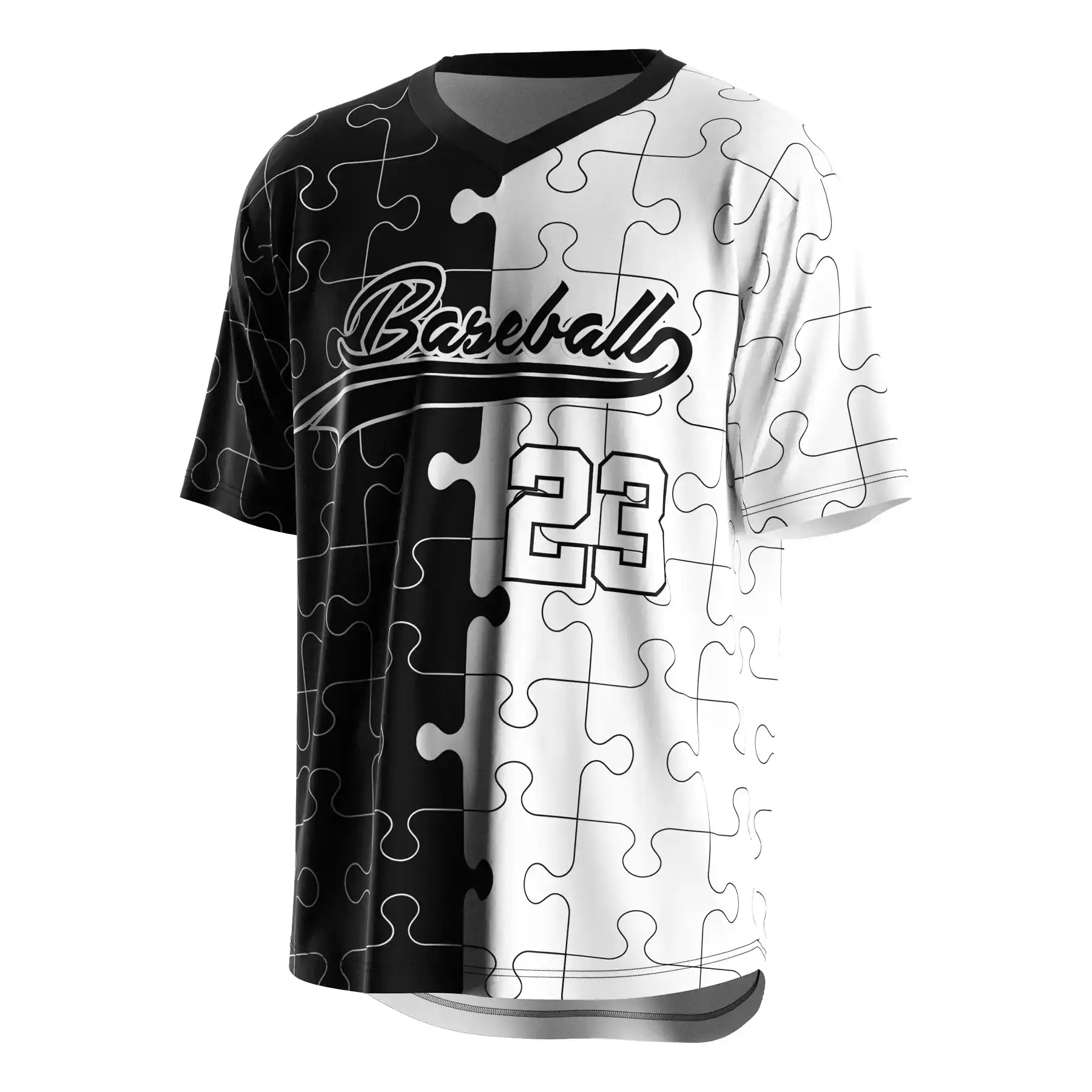 
                Uniforms For Men Polyester Jerseys Mens Black And White Baseball Shirts