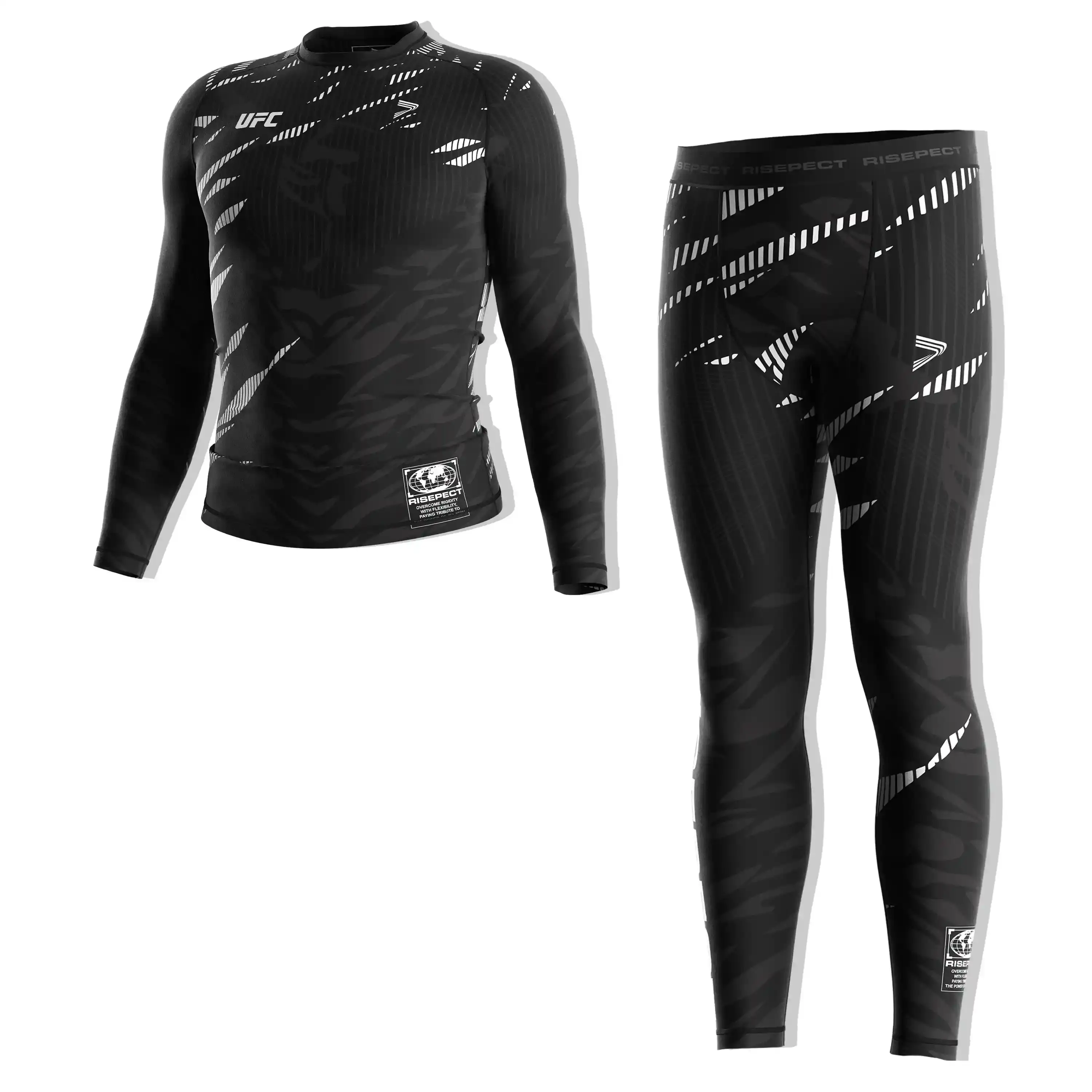 
                Camo Slash Graphic LS Team Jiu-jitsu Rash Guard & Spats Fightwear Set