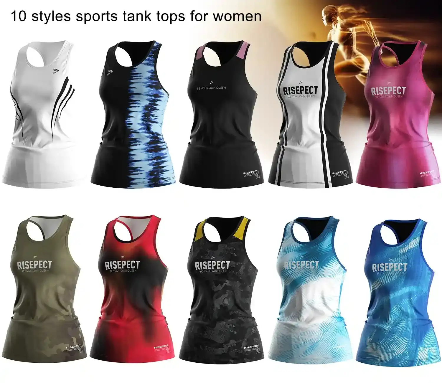 10 styles women's sports tank tops