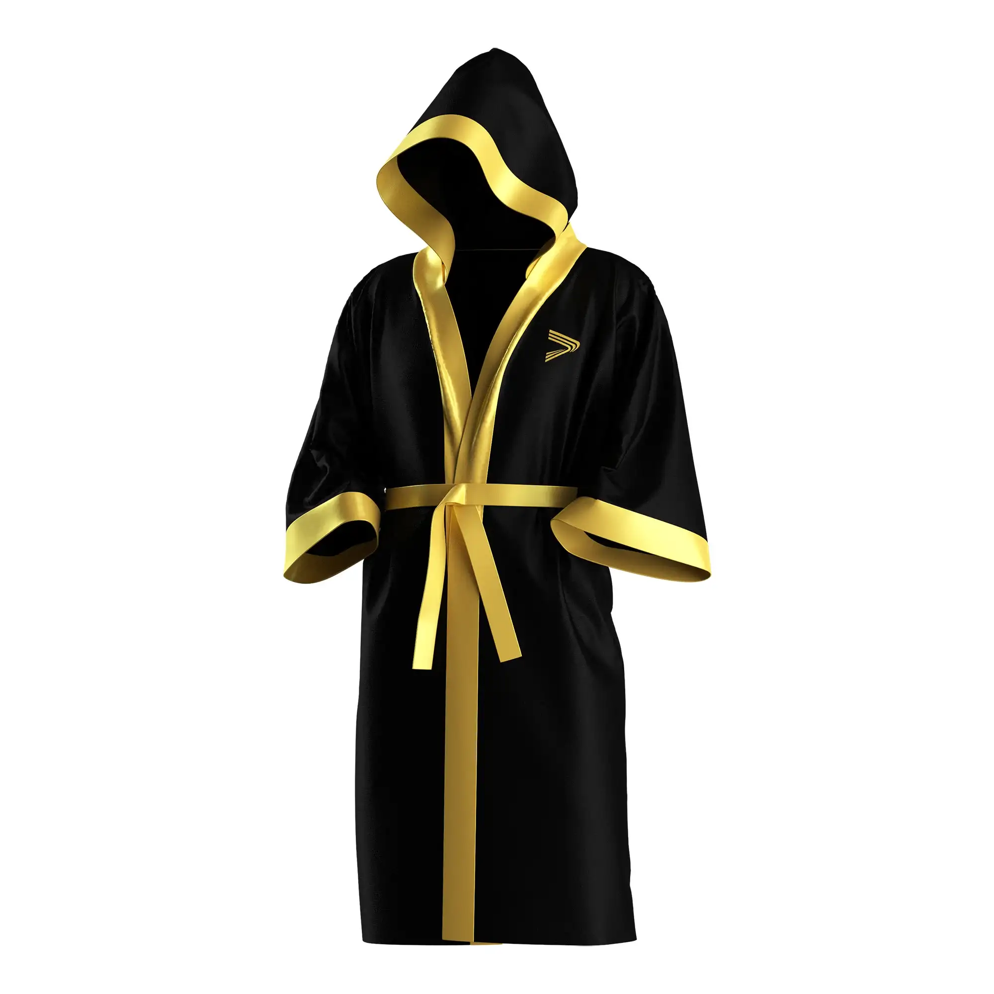 
                Black & Gold Classic Boxing Robe with Premium Satin Finish Wholesale