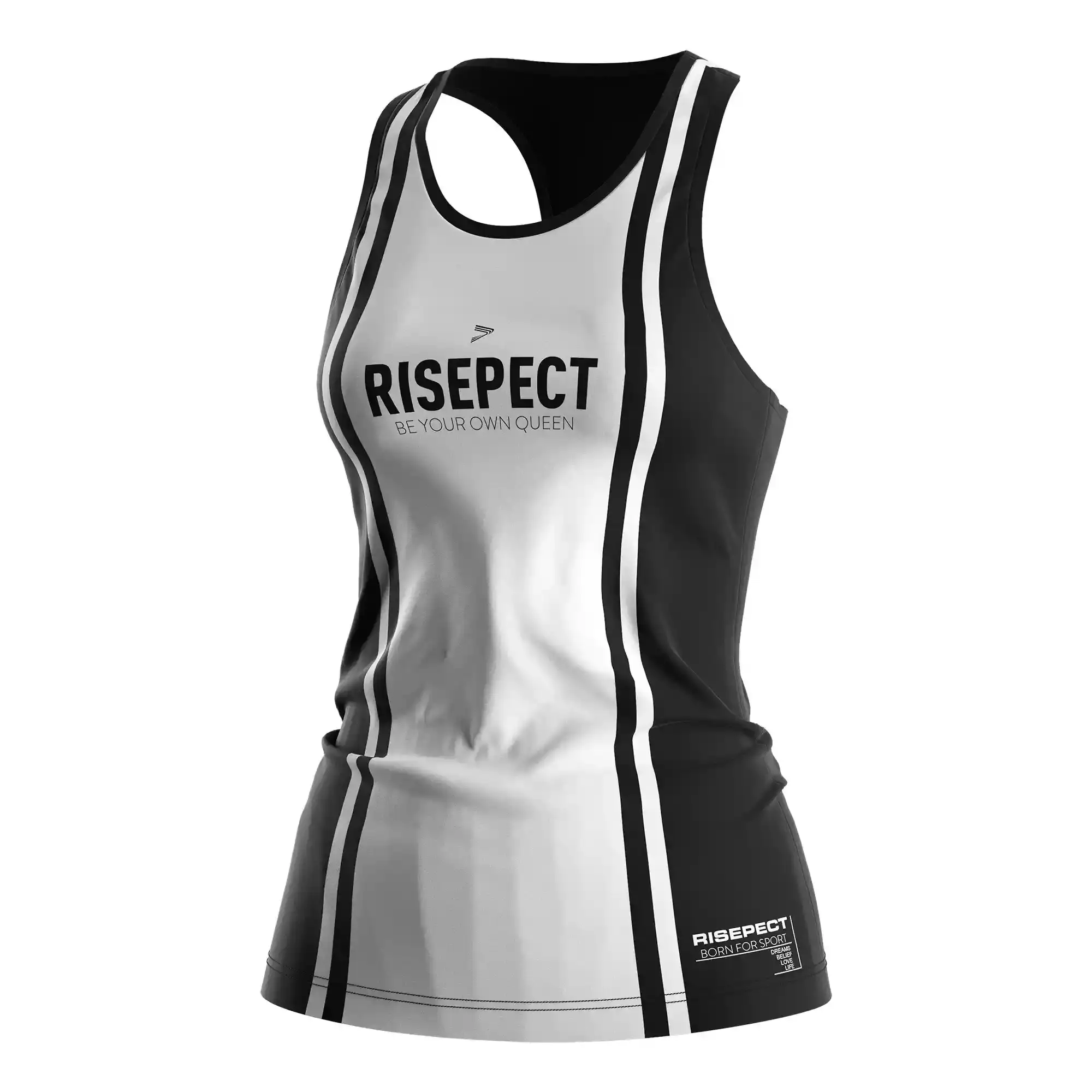 
                Black White Logo Sports Tank Top Women's Active Tank Top