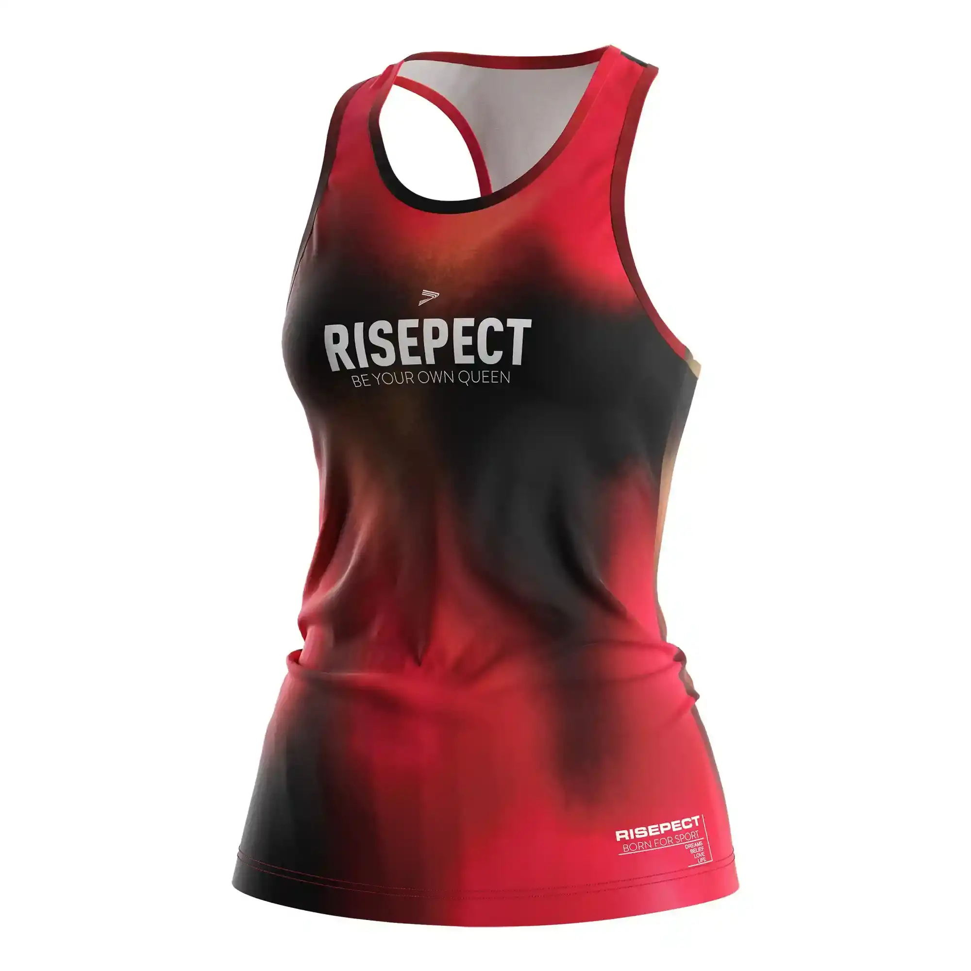 
                Red Black Gradient Sports Tank Top Women's Active Tank Top