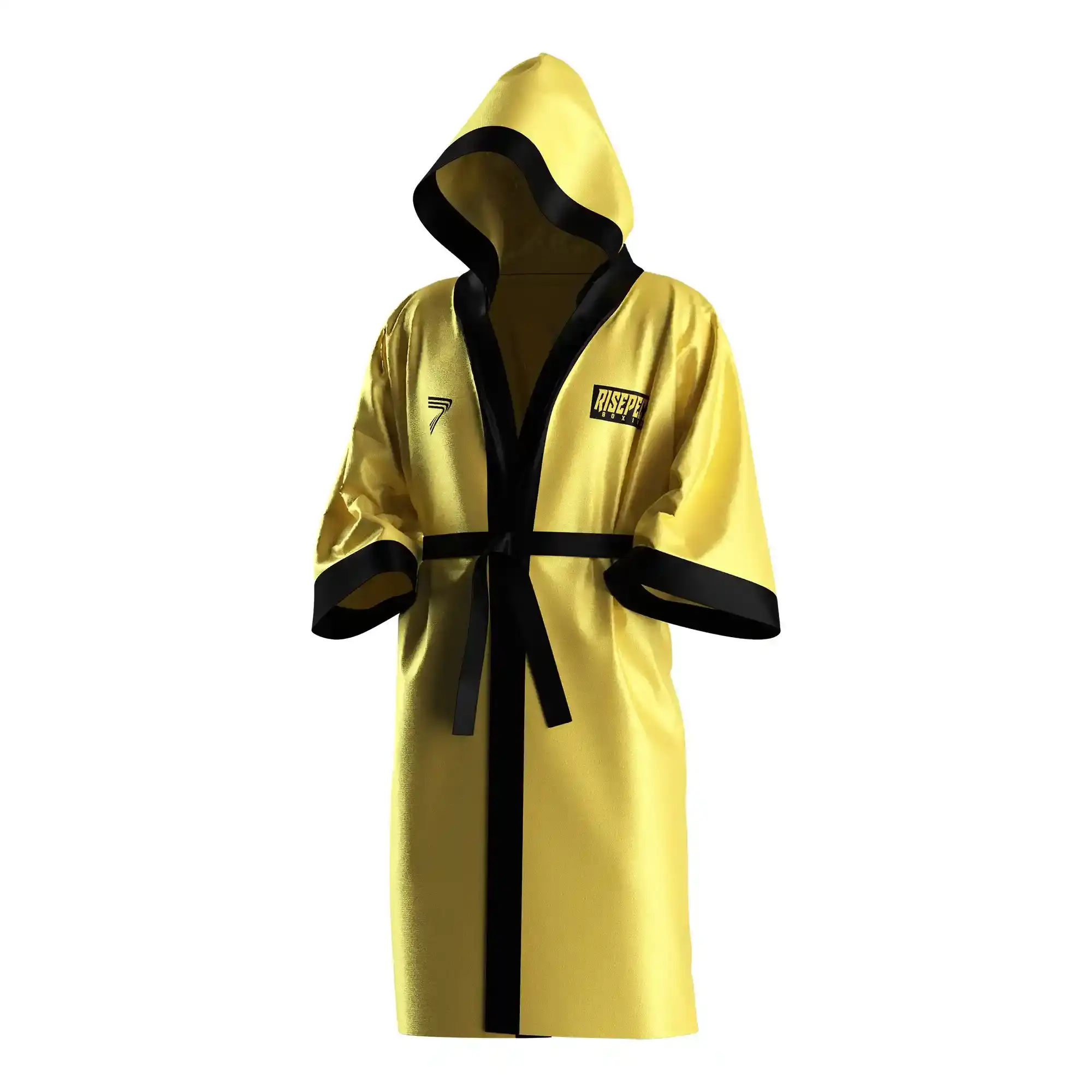 
                Yellow & Black Boxing Robe with Striking Color Block Design Custom