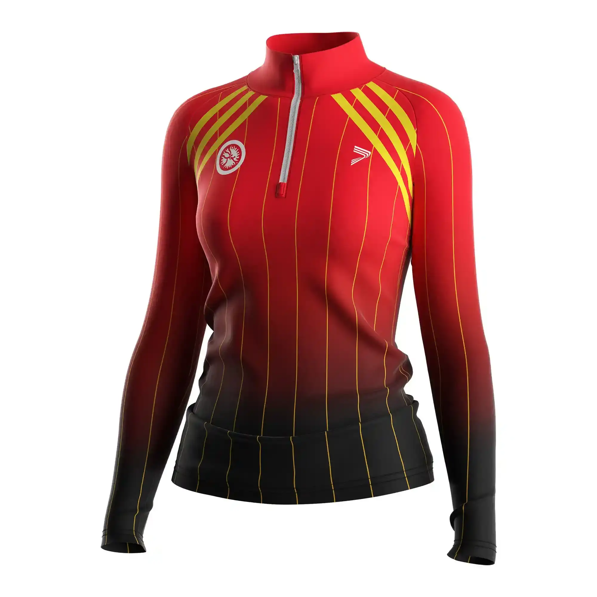 
                Bulk Wholesale Women's Wrestling Quarter Zip Red Gradient Design