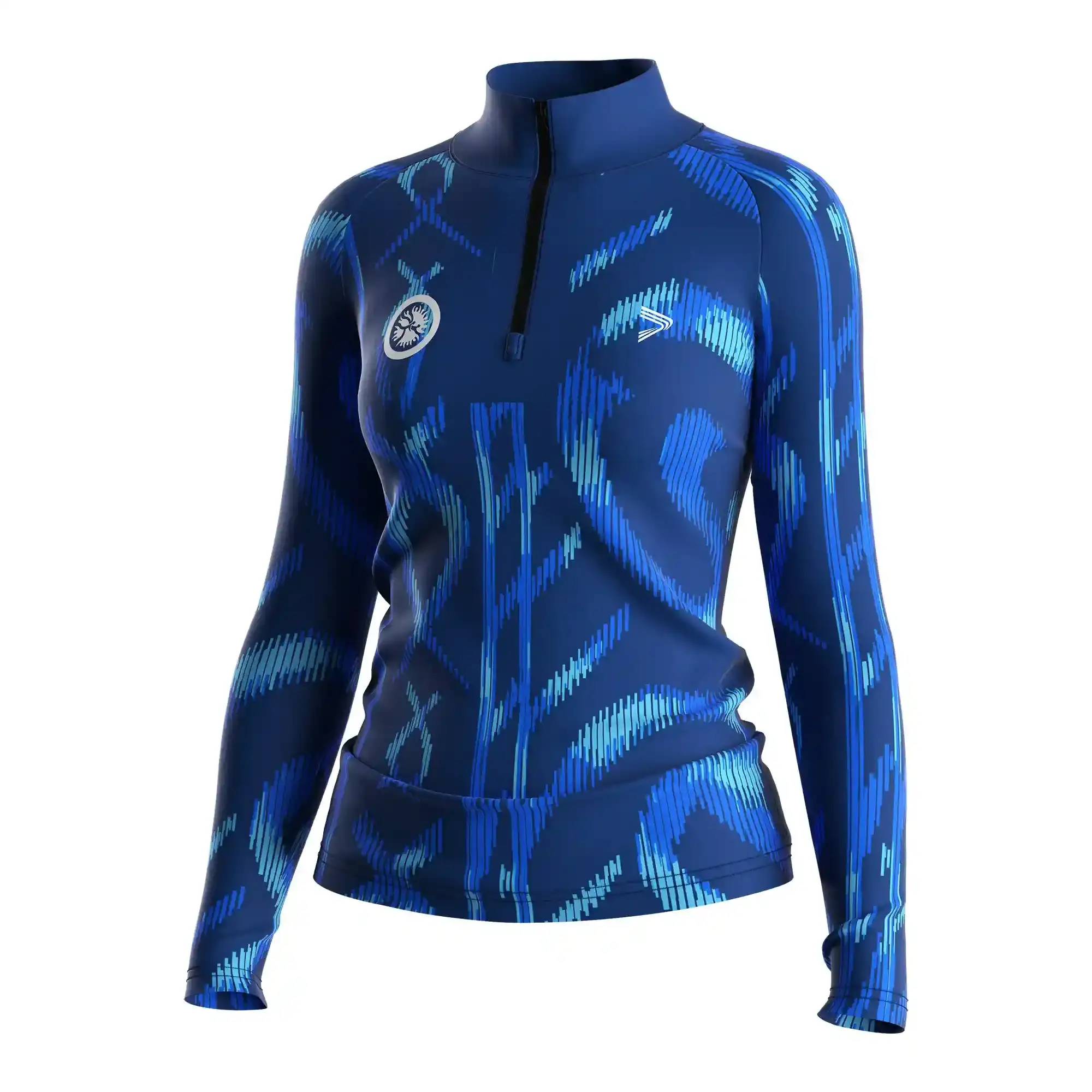 
                Custom Bulk Women's Wrestling Quarter Zip Teal Camo Factory