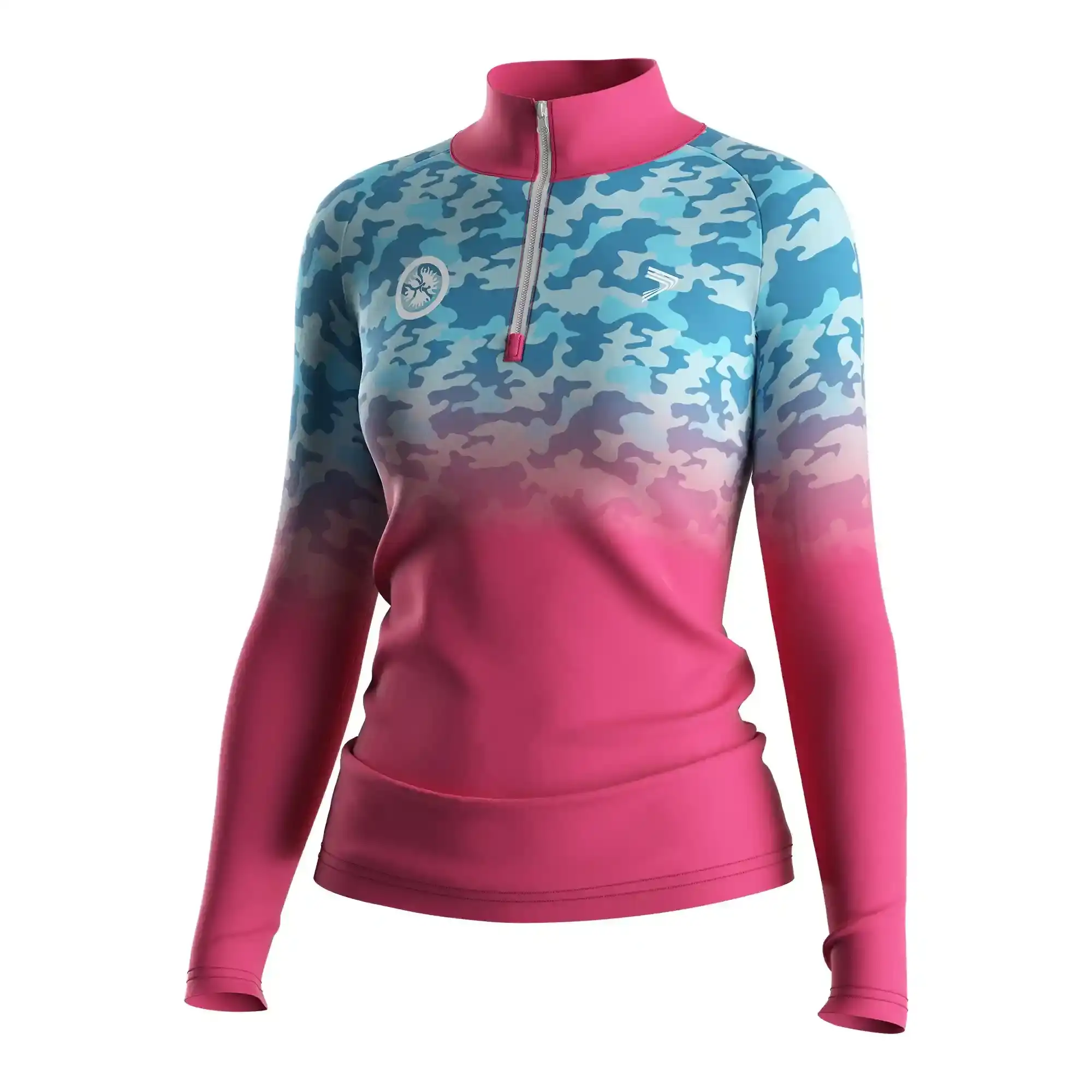 
                Wholesale Custom Women's Wrestling Q Zip Pink Camo Design Manufacturer