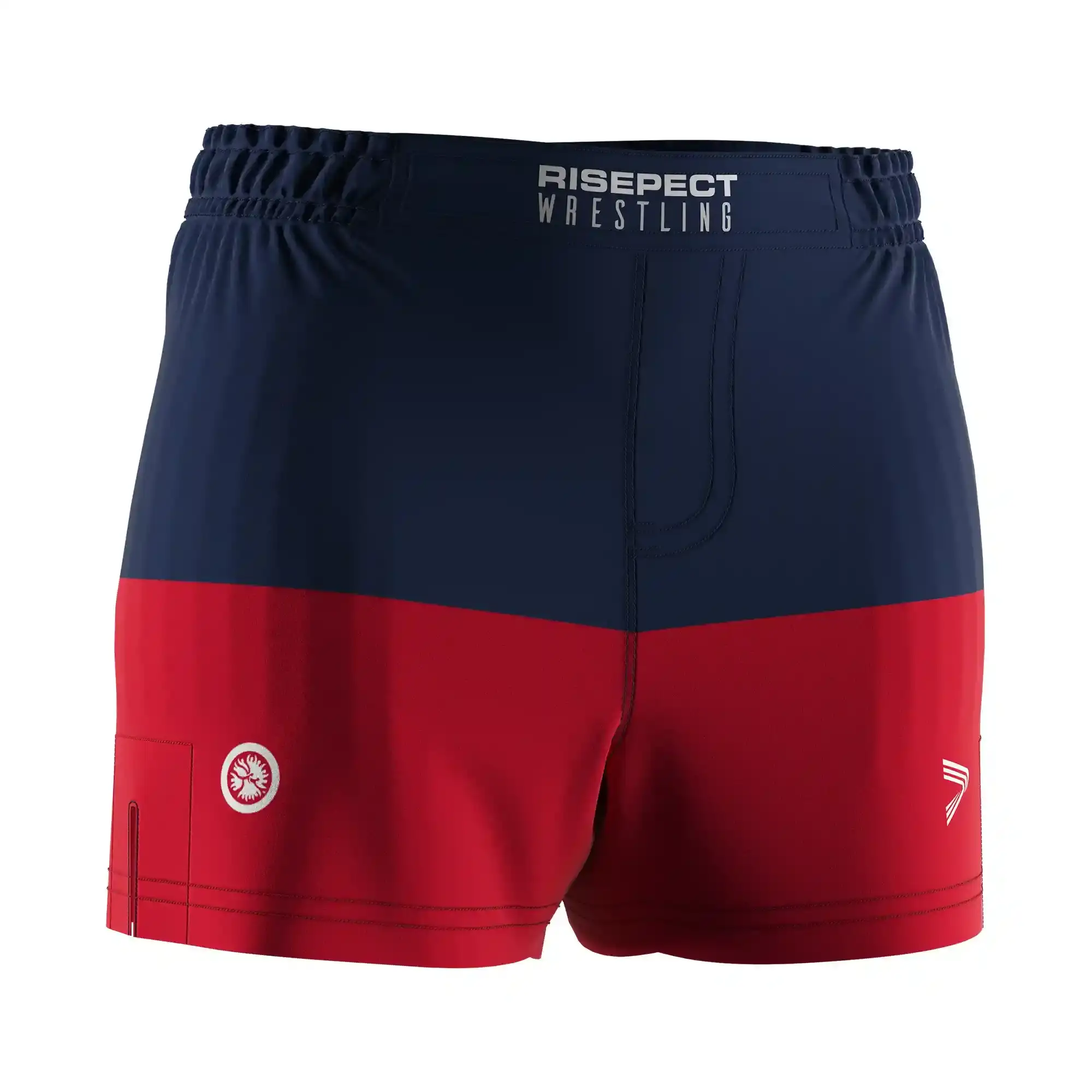 
                Women's Wrestling Shorts Navy Red Custom Competition Apparel