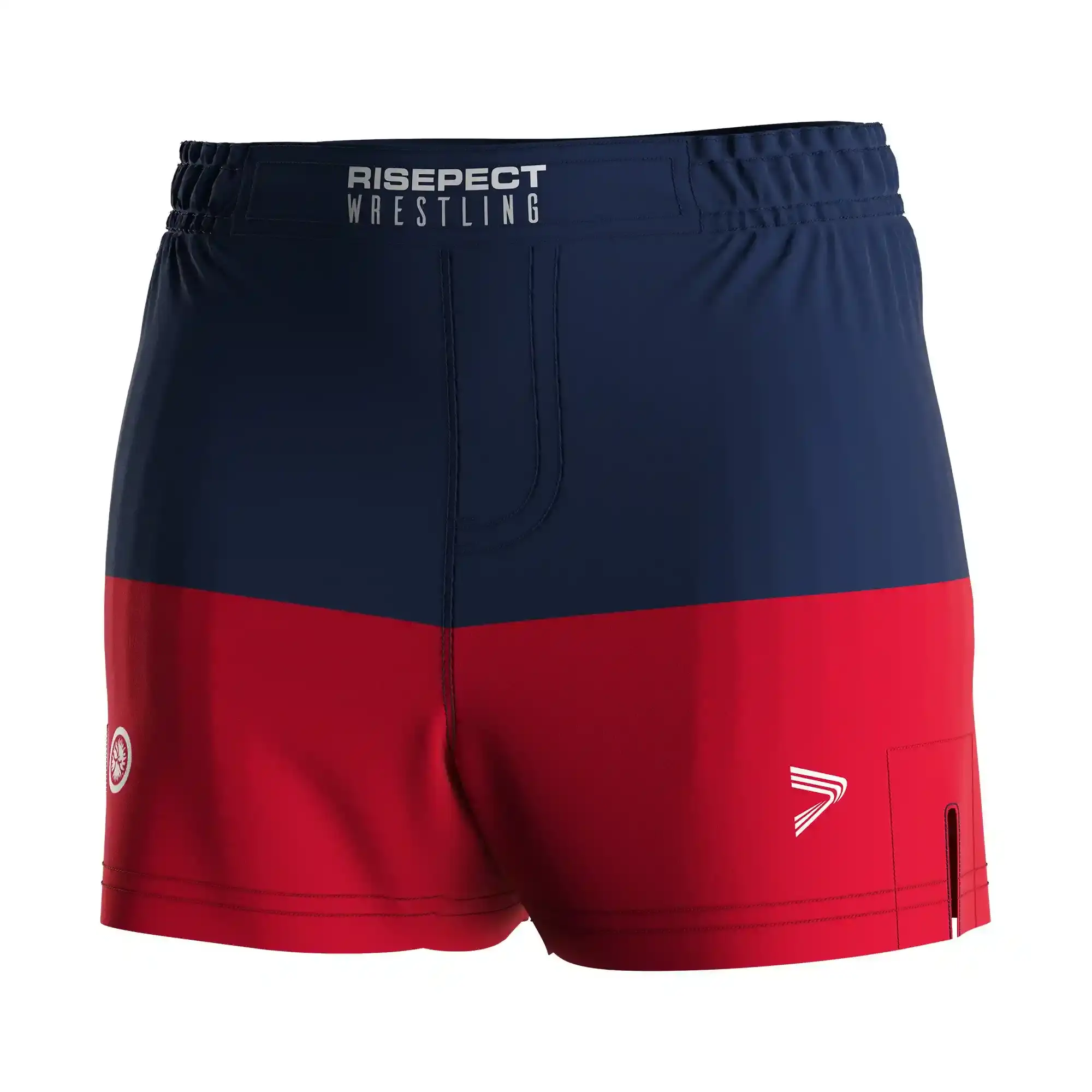 
                Women's Wrestling Shorts Navy Red Custom Competition Apparel