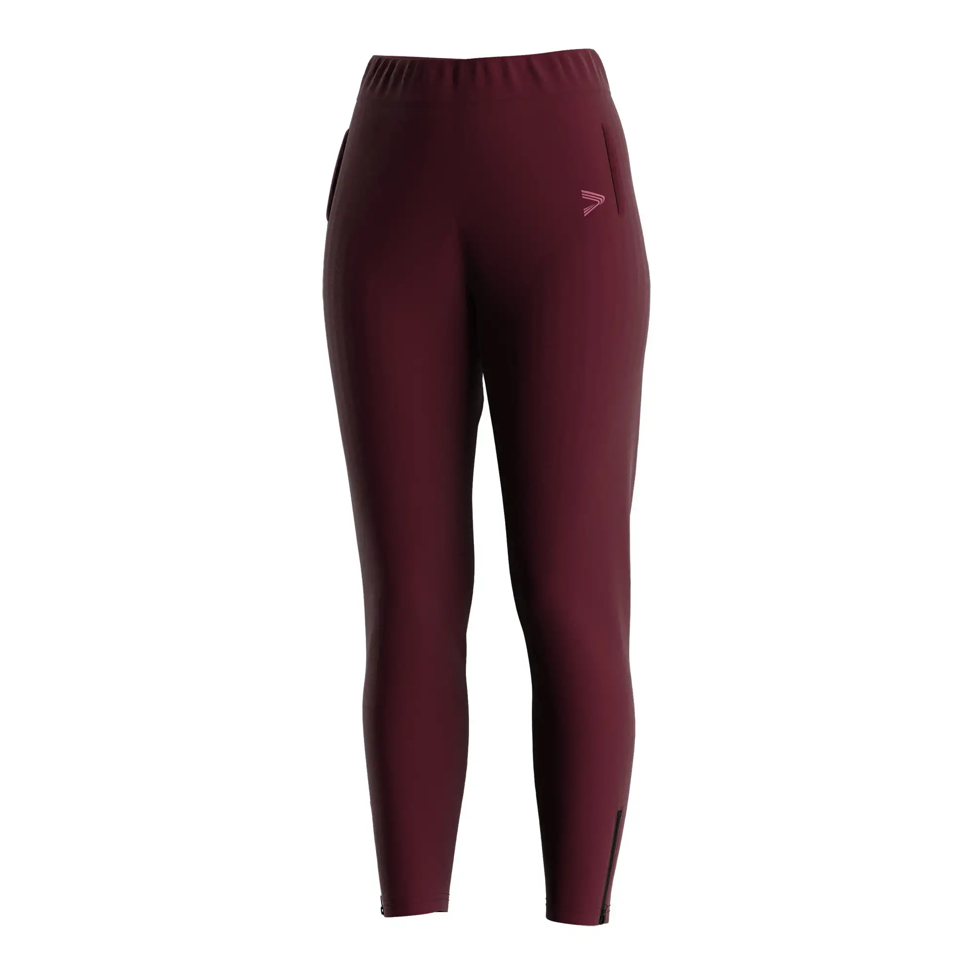 
                Burgundy Women's Streetwear Zip Hem Joggers Wholesale