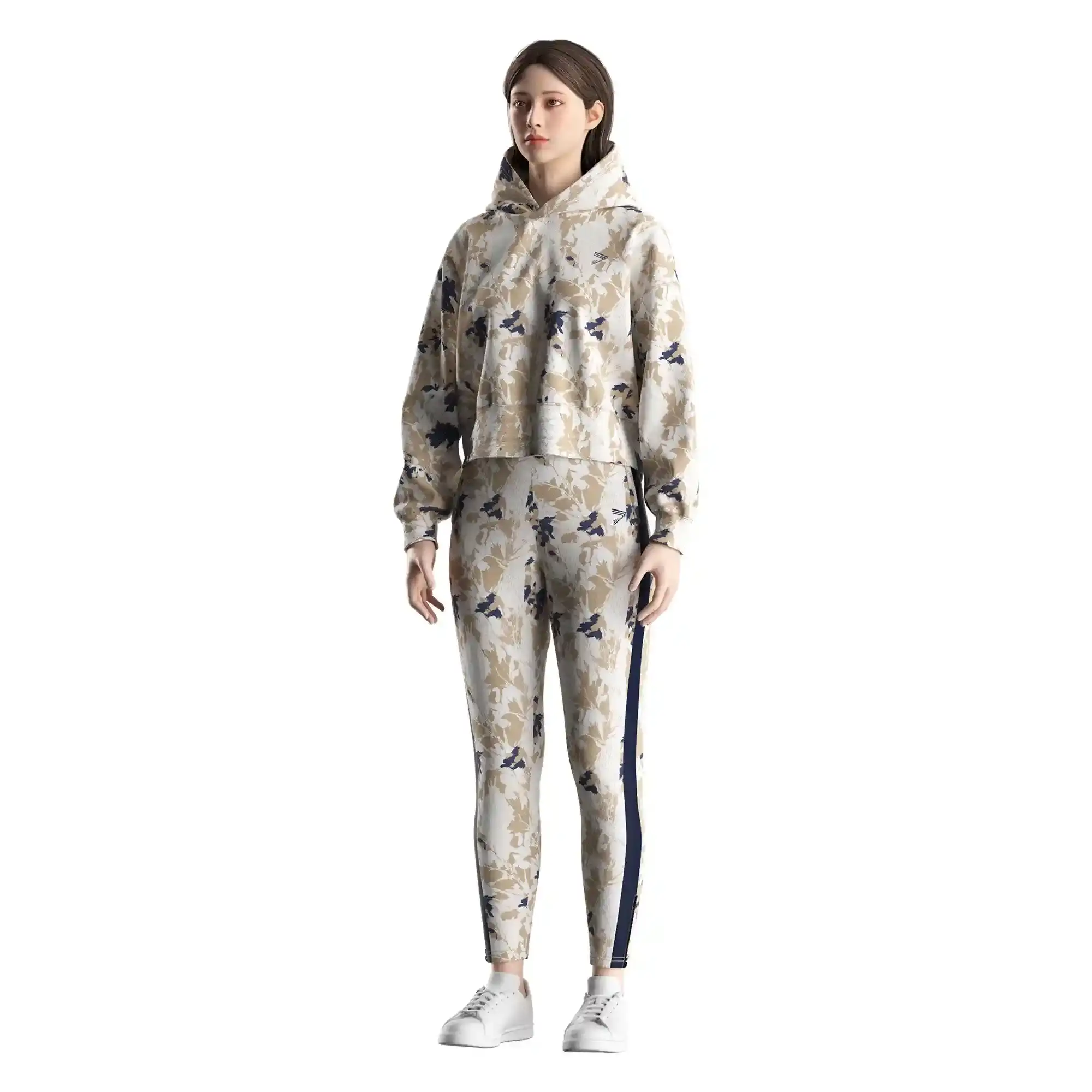 
                Women's Camo Cropped Hoodie Bulk Custom Supplier