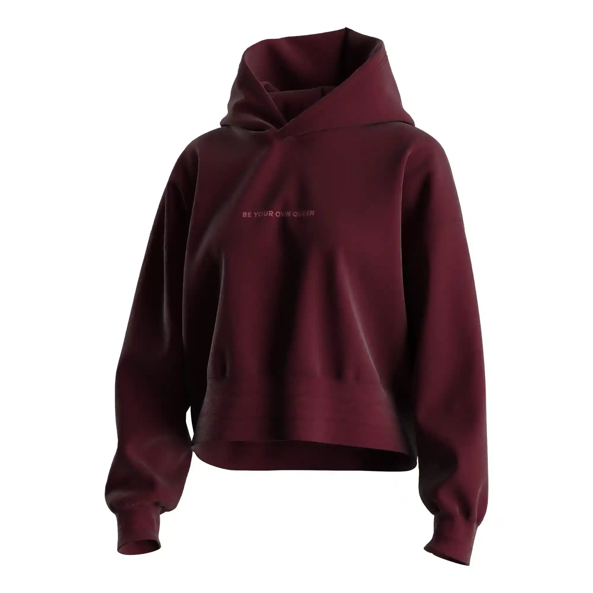 
                Women's Burgundy Cropped Hoodie Bulk Factory