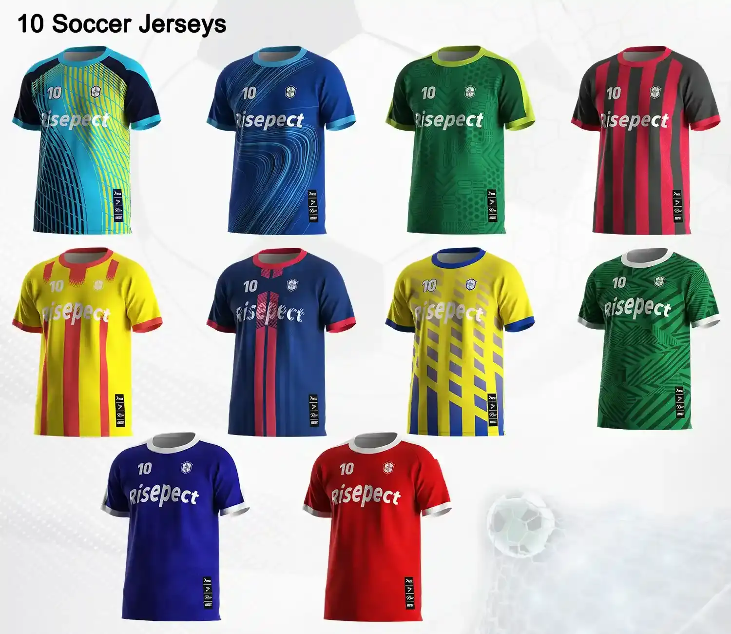 10 soccer team jerseys