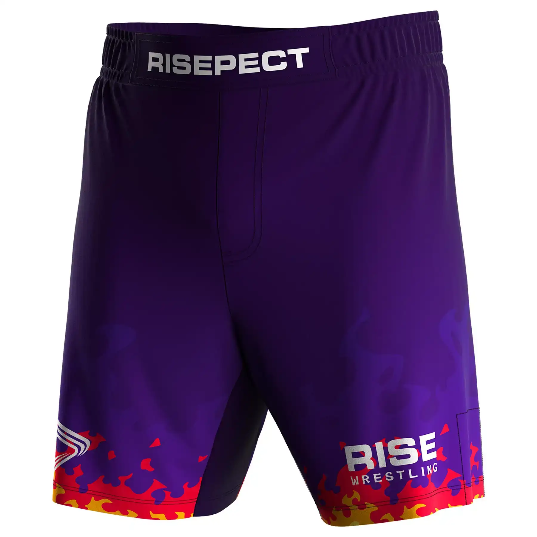 
                4Xl Custom Purple Wrestling Shorts Flame Team Shorts