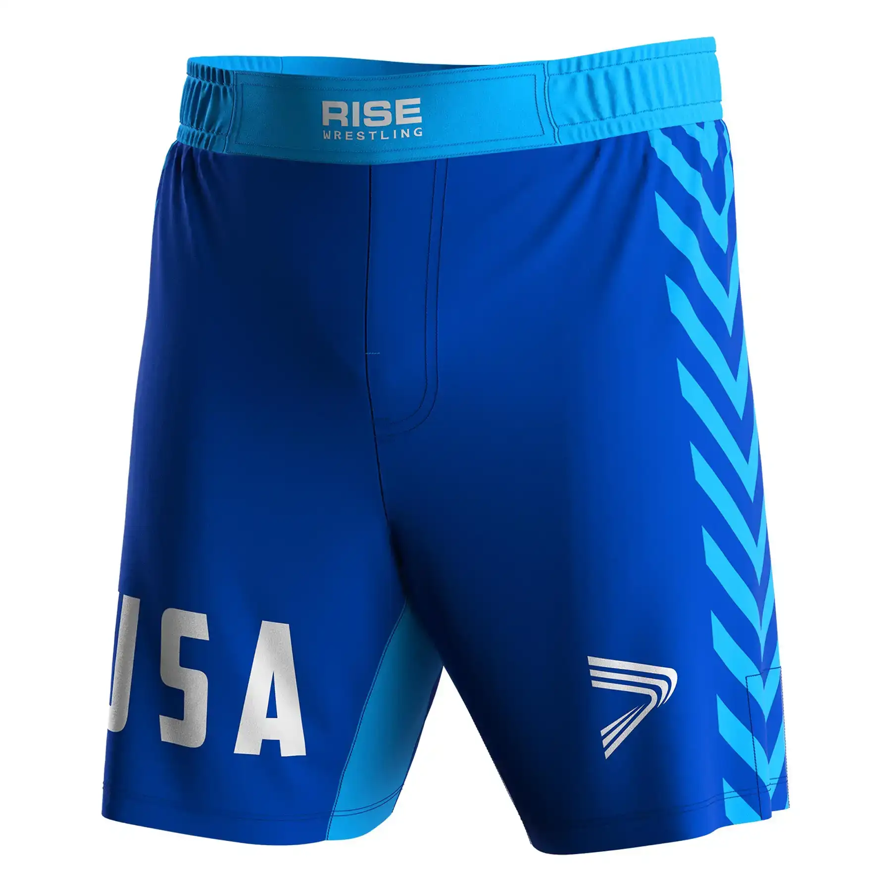 
                Sublimation UFC Shorts Custom Youth Wrestling Shorts With Striped Sides