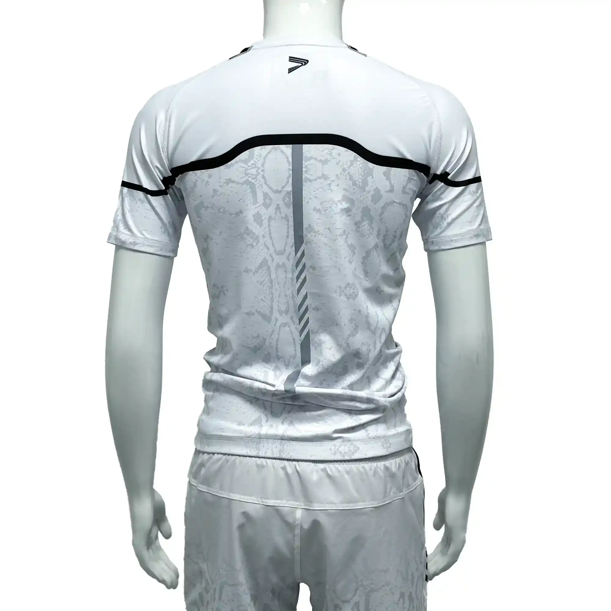 White Python Short Sleeve Sublimated Rash Guards Back View