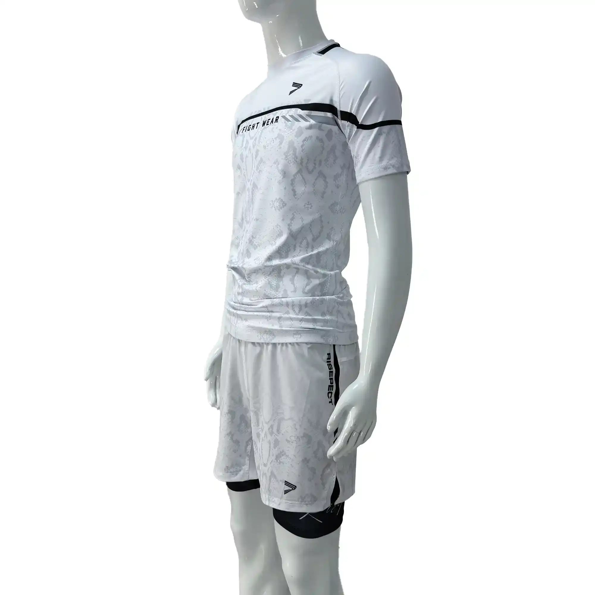White Python Short Sleeve Sublimated Rash Guards Side View