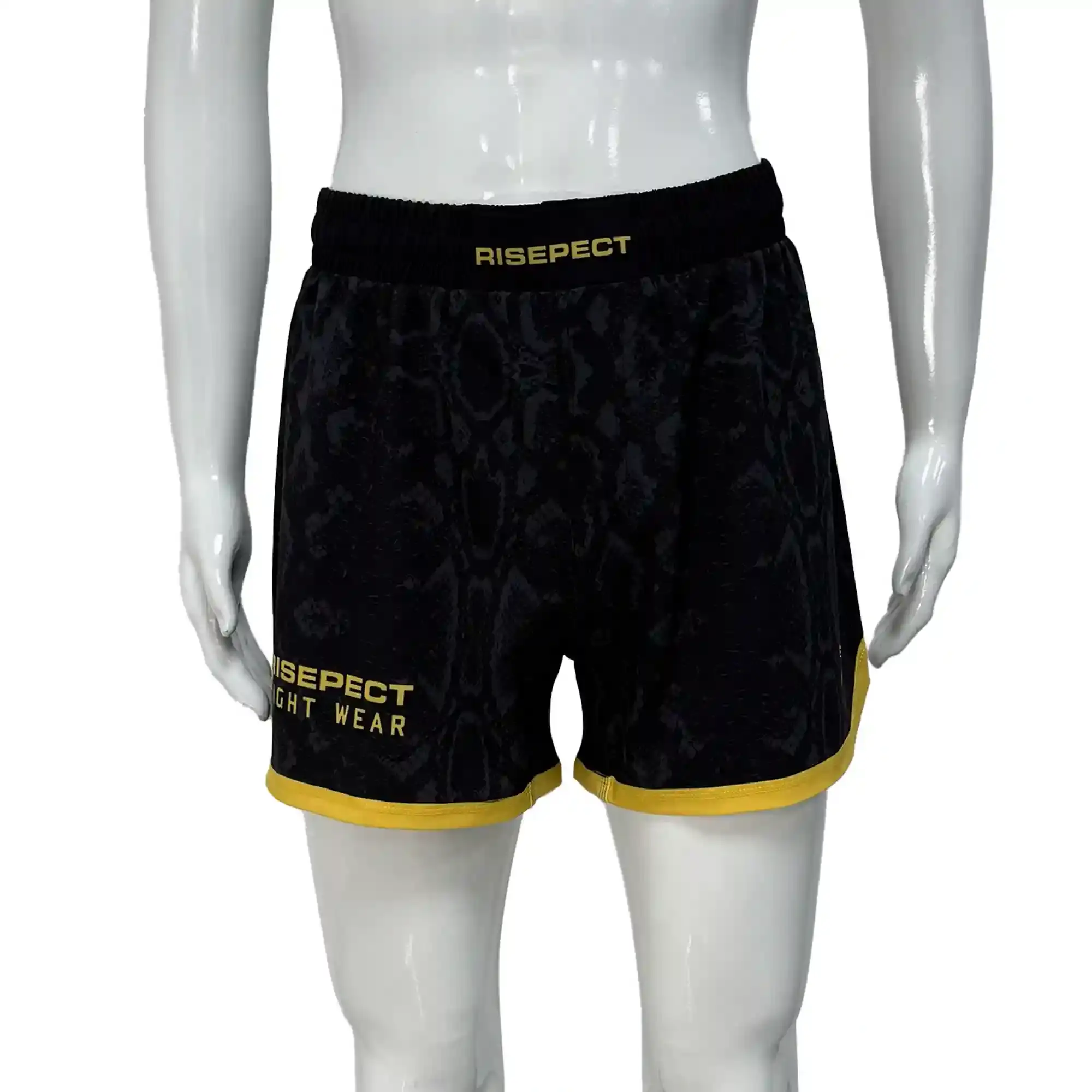 Black Python BJJ MMA Single Layer Training Shorts Front View