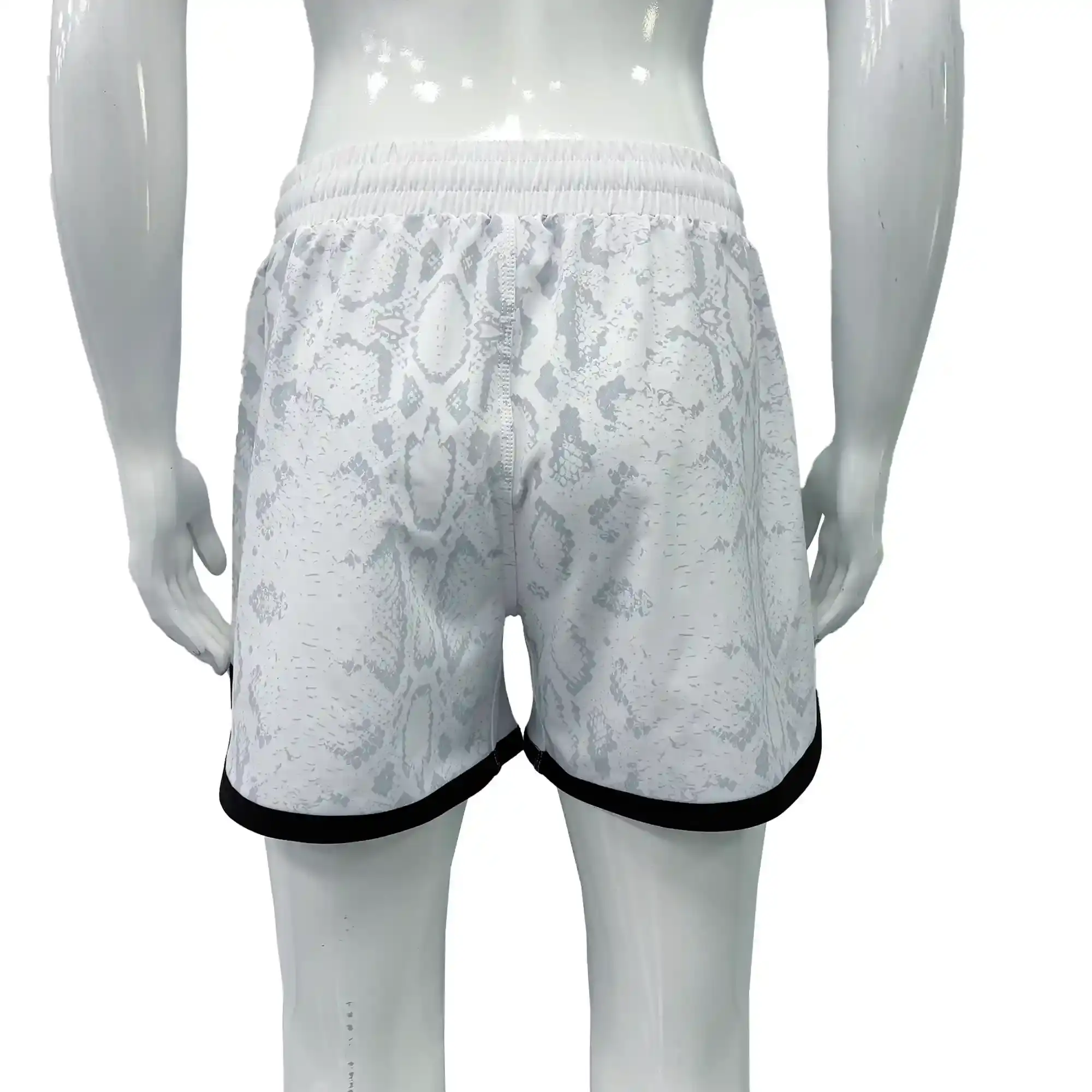 White Python BJJ MMA Single Layer Training Shorts Back View