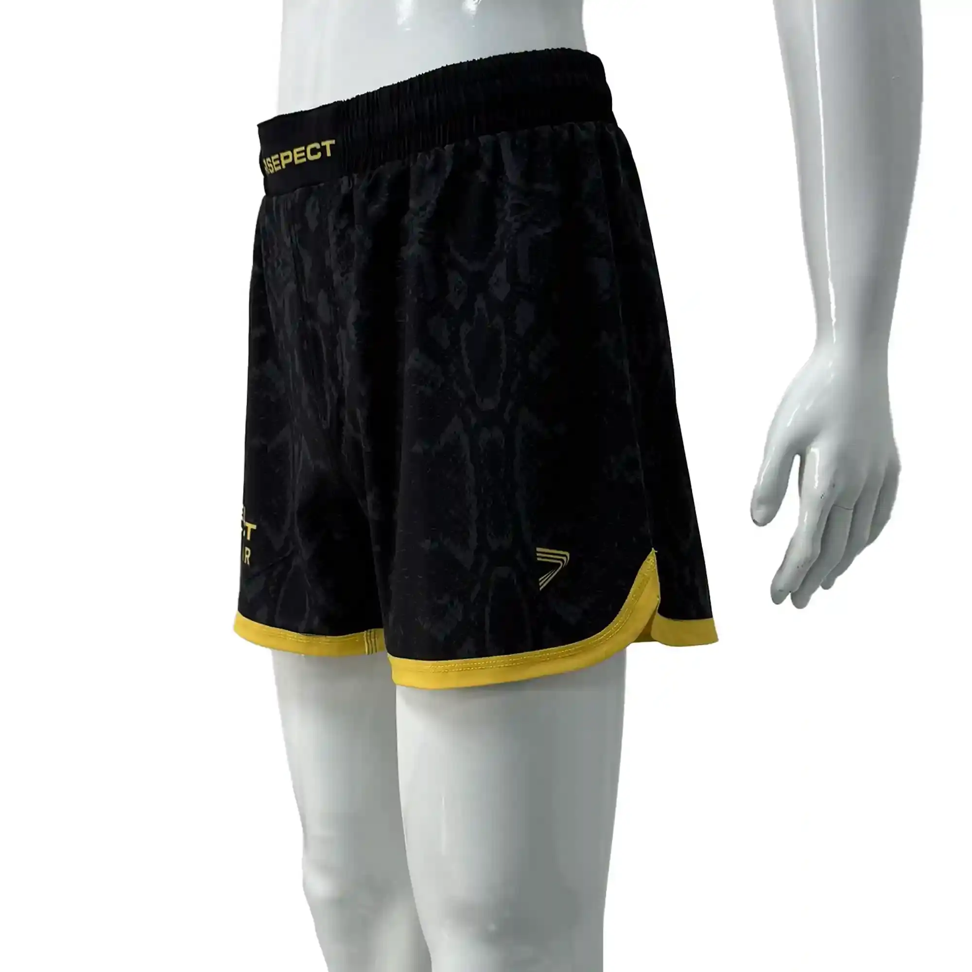 Black Python BJJ MMA Single Layer Training Shorts Side View