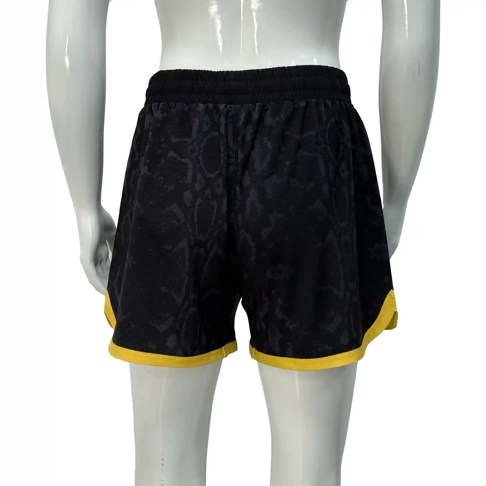 Black Python BJJ MMA Single Layer Training Shorts Back View