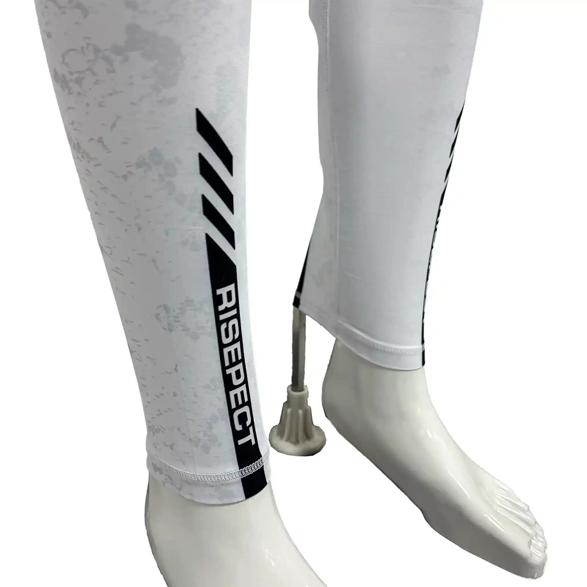 White Python BJJ Spats Training Legging Front Hem Detail