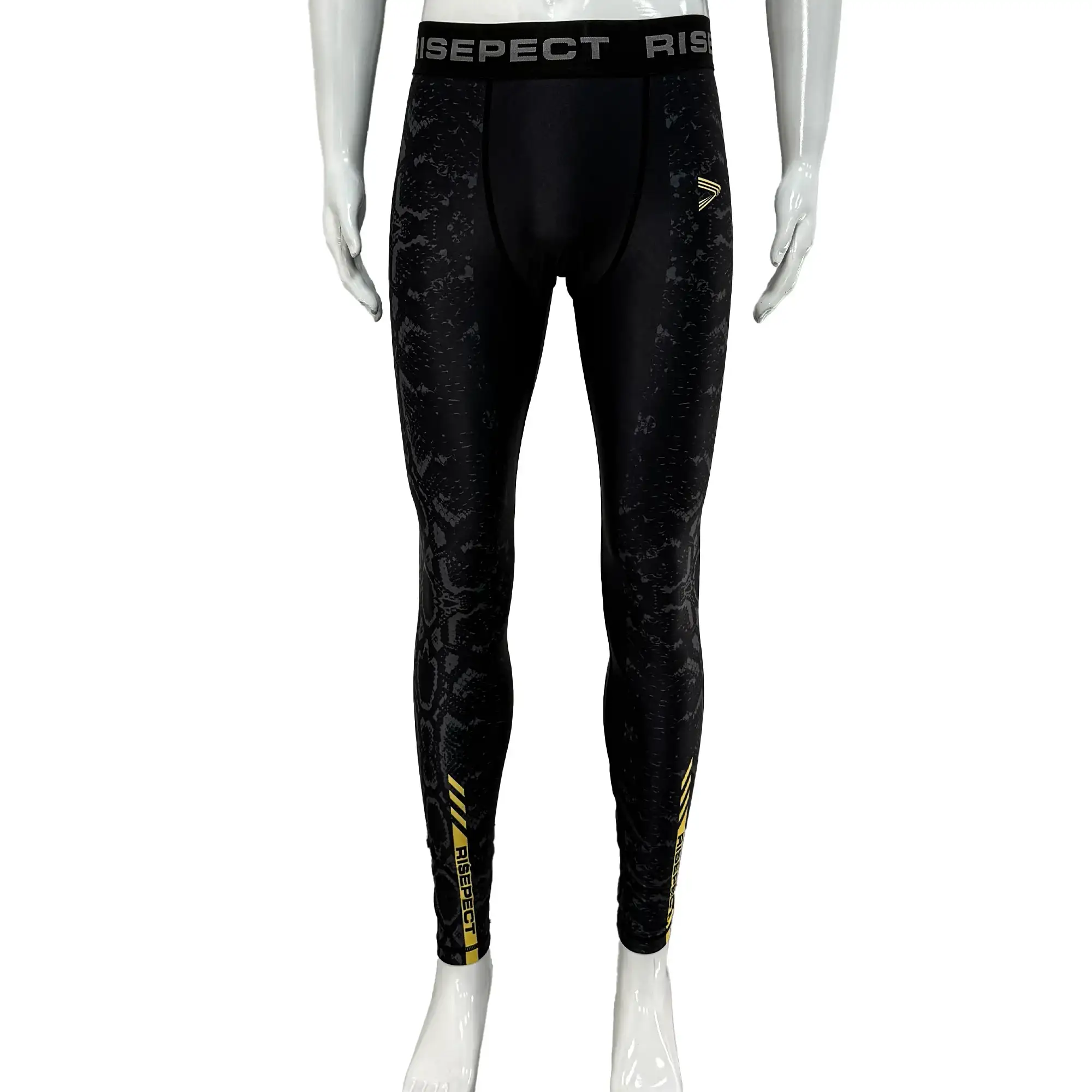 Black Python BJJ Spats Training Legging Front View