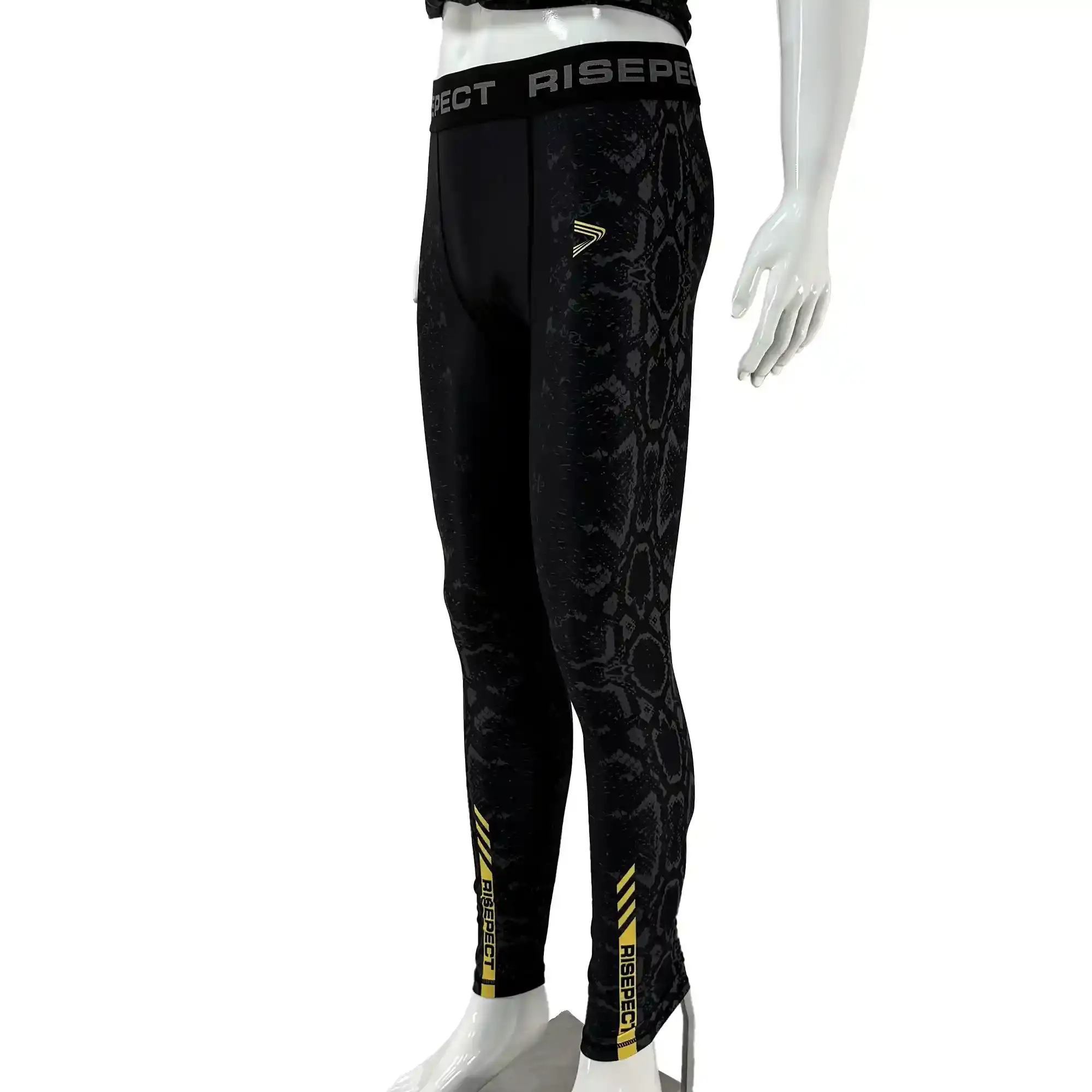 Black Python BJJ Spats Training Legging Front Side View