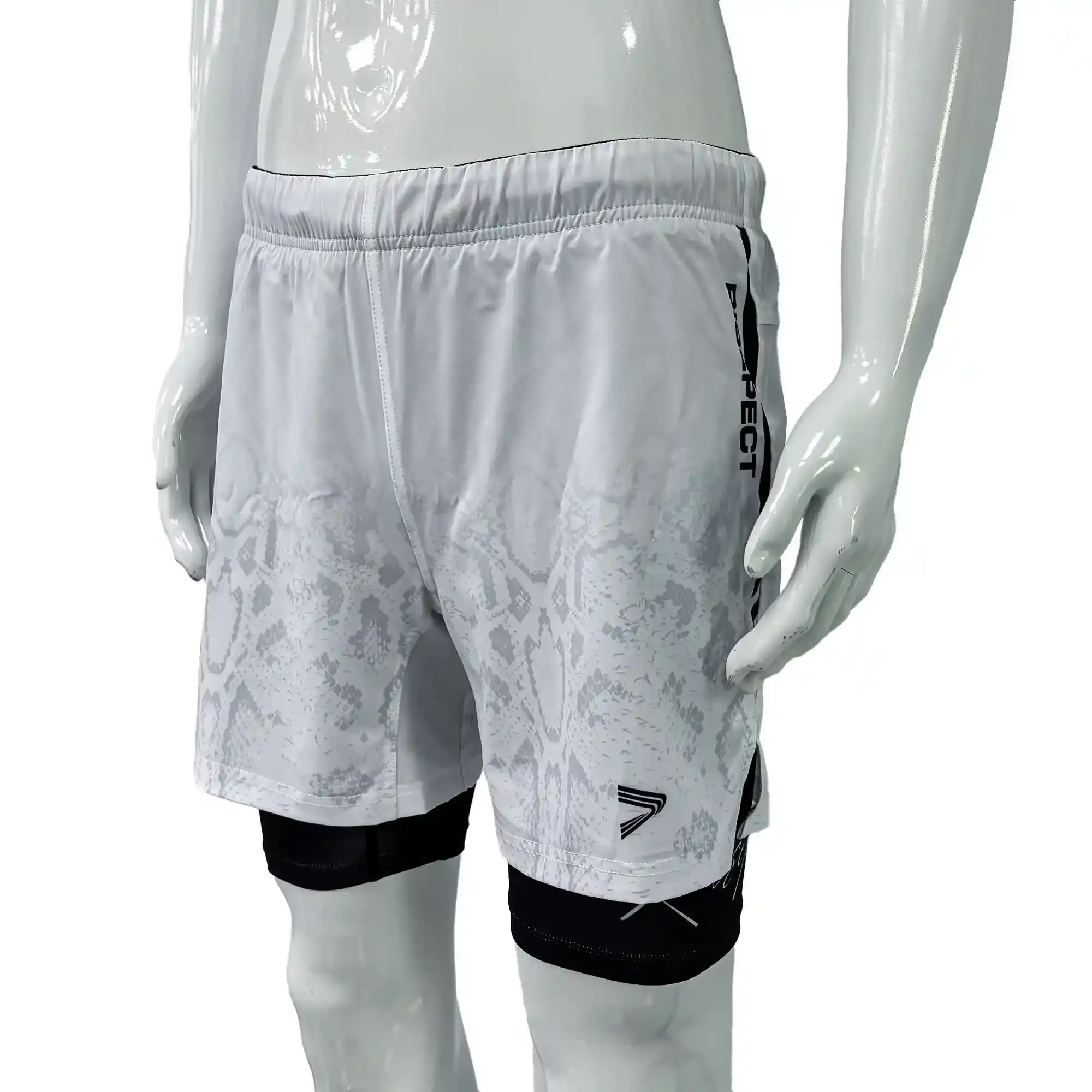 White Python Print 2IN1 Nogi Shorts Side View